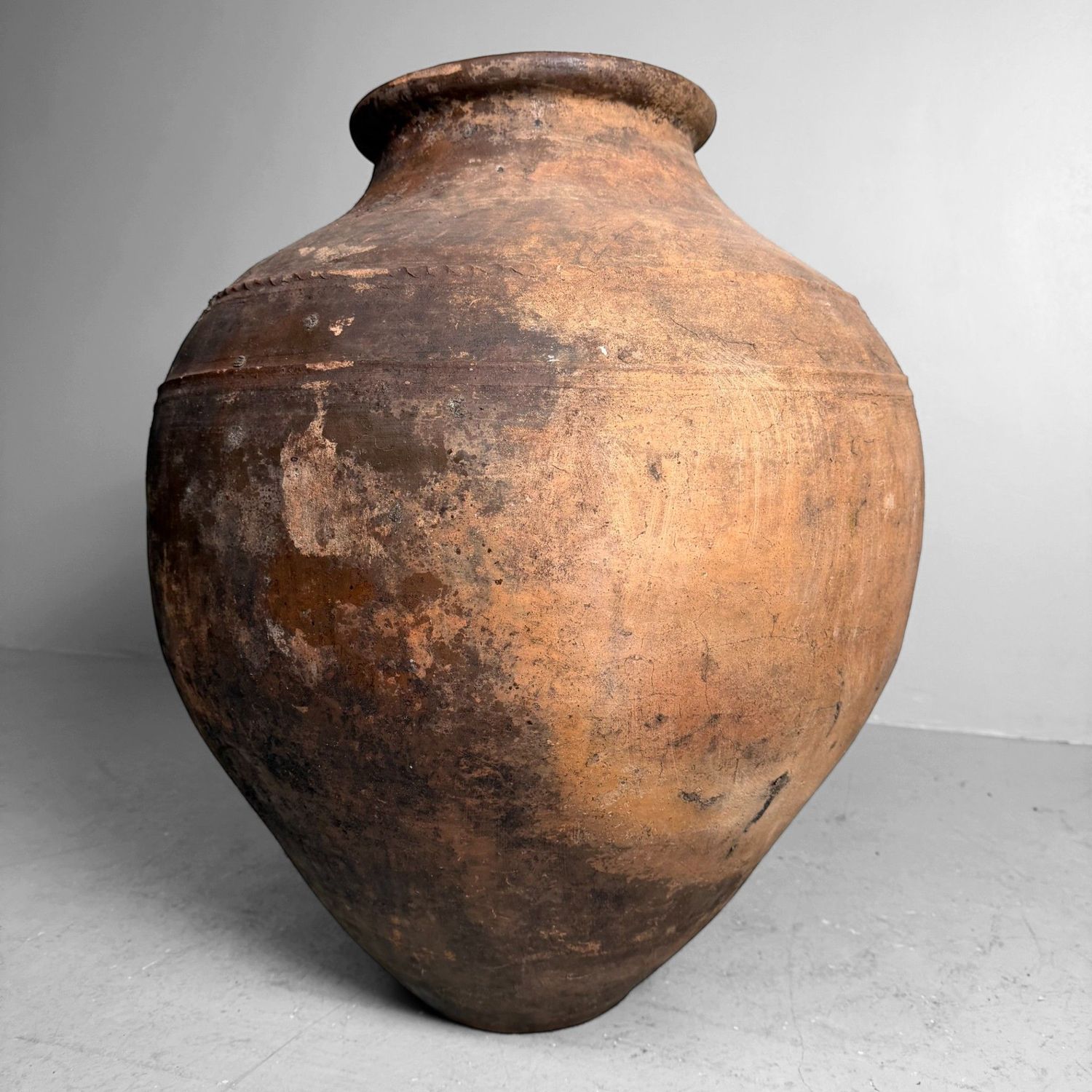 Antique Terracotta Jar, Large Olive Oil Amphora, Portugal, 1900–1930