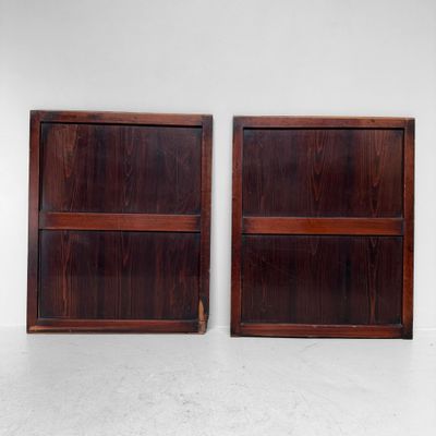 Japanese Wooden Door Panels, Minimalist Wall Decor, 1890s