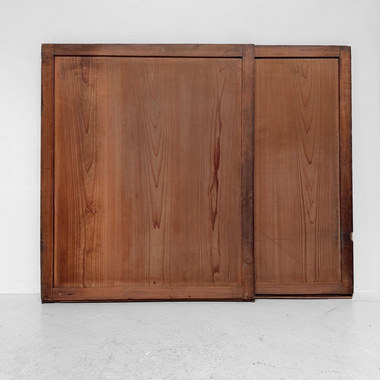 Japanese Wooden Door Panels, Minimalist Wall Decor, 1890s