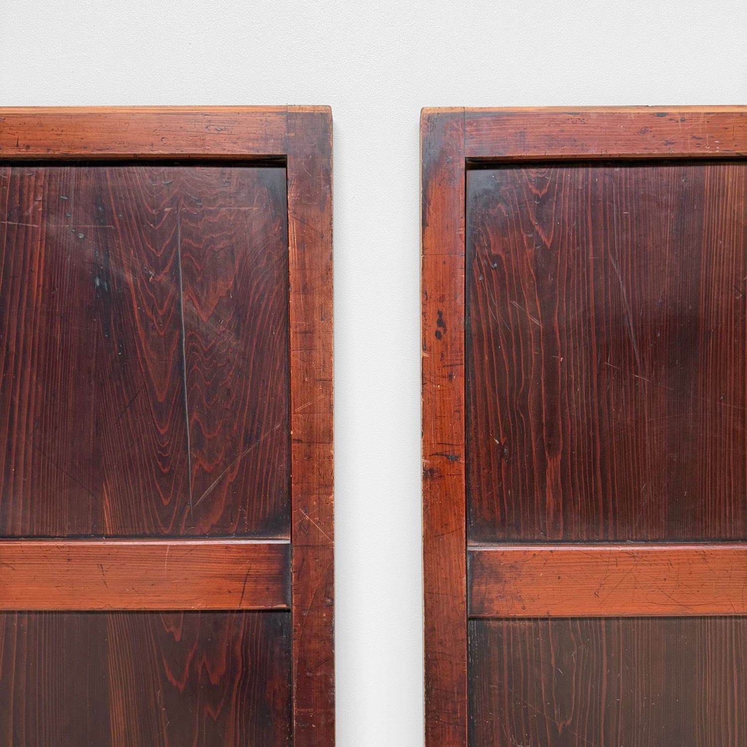 Japanese Wooden Door Panels, Minimalist Wall Decor, 1890s