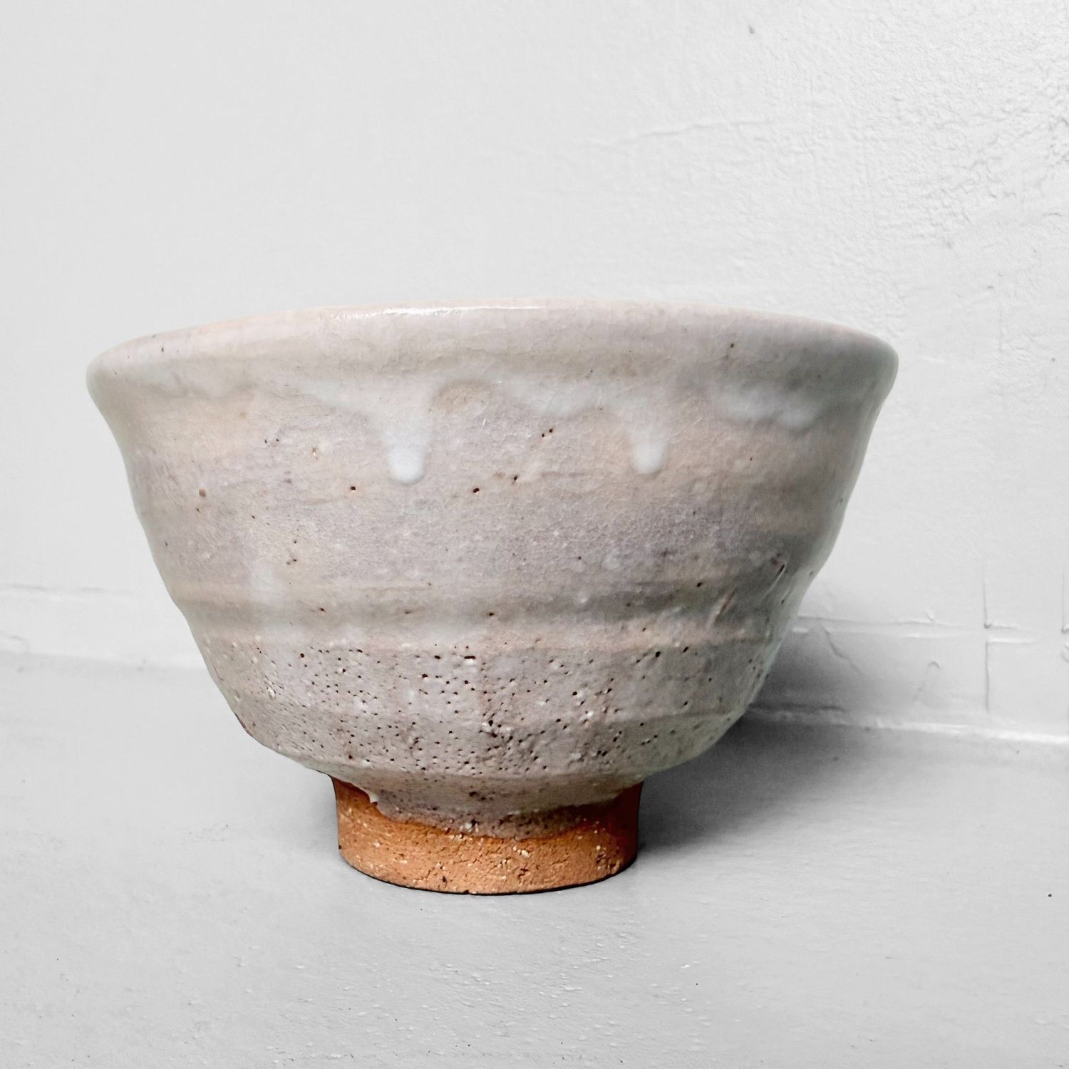 Japanese Matcha Chawan in Ido Form, Wood-Ash Glaze, 1970s