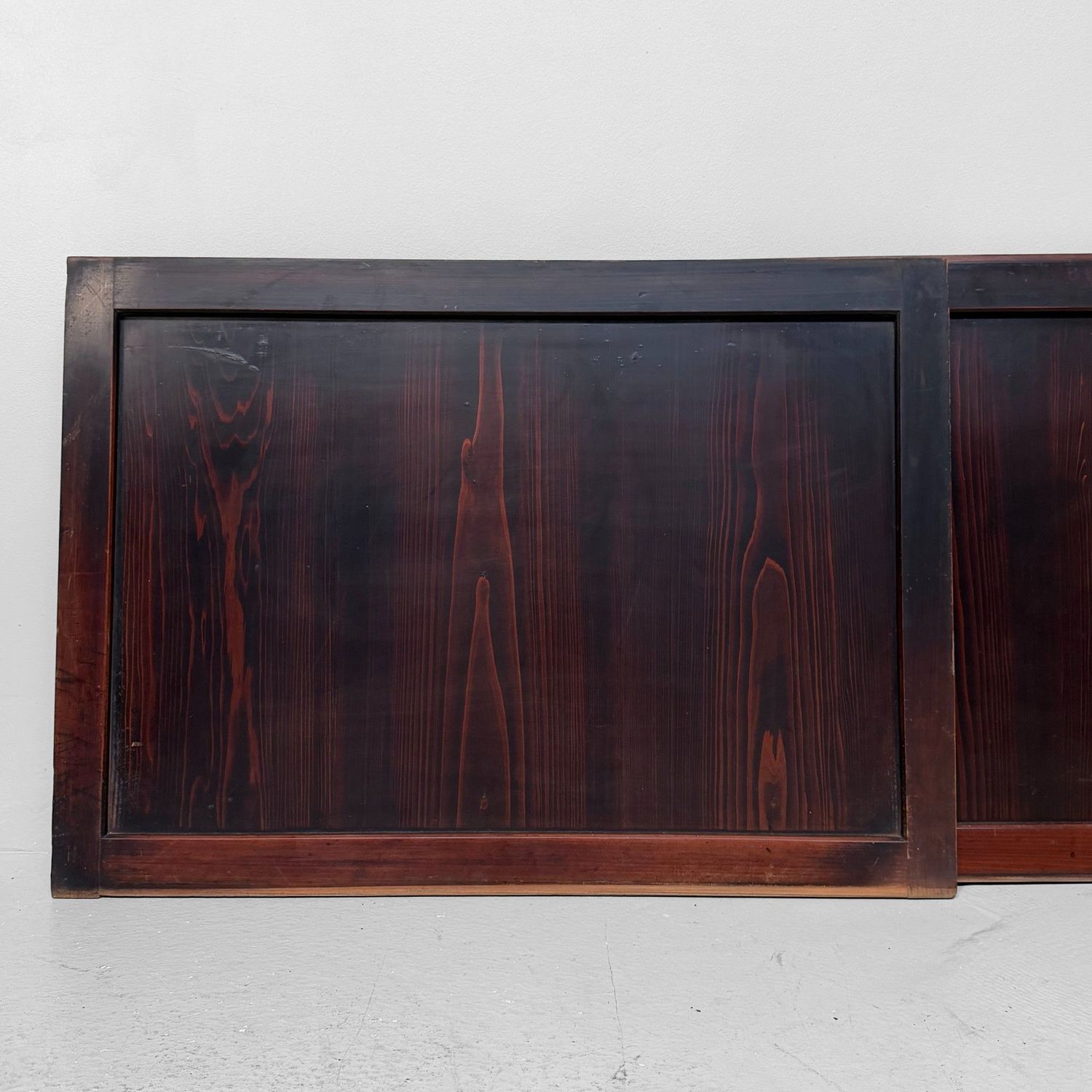 Japanese Wooden Door Panels, Minimalist Wall Décor, 1890s