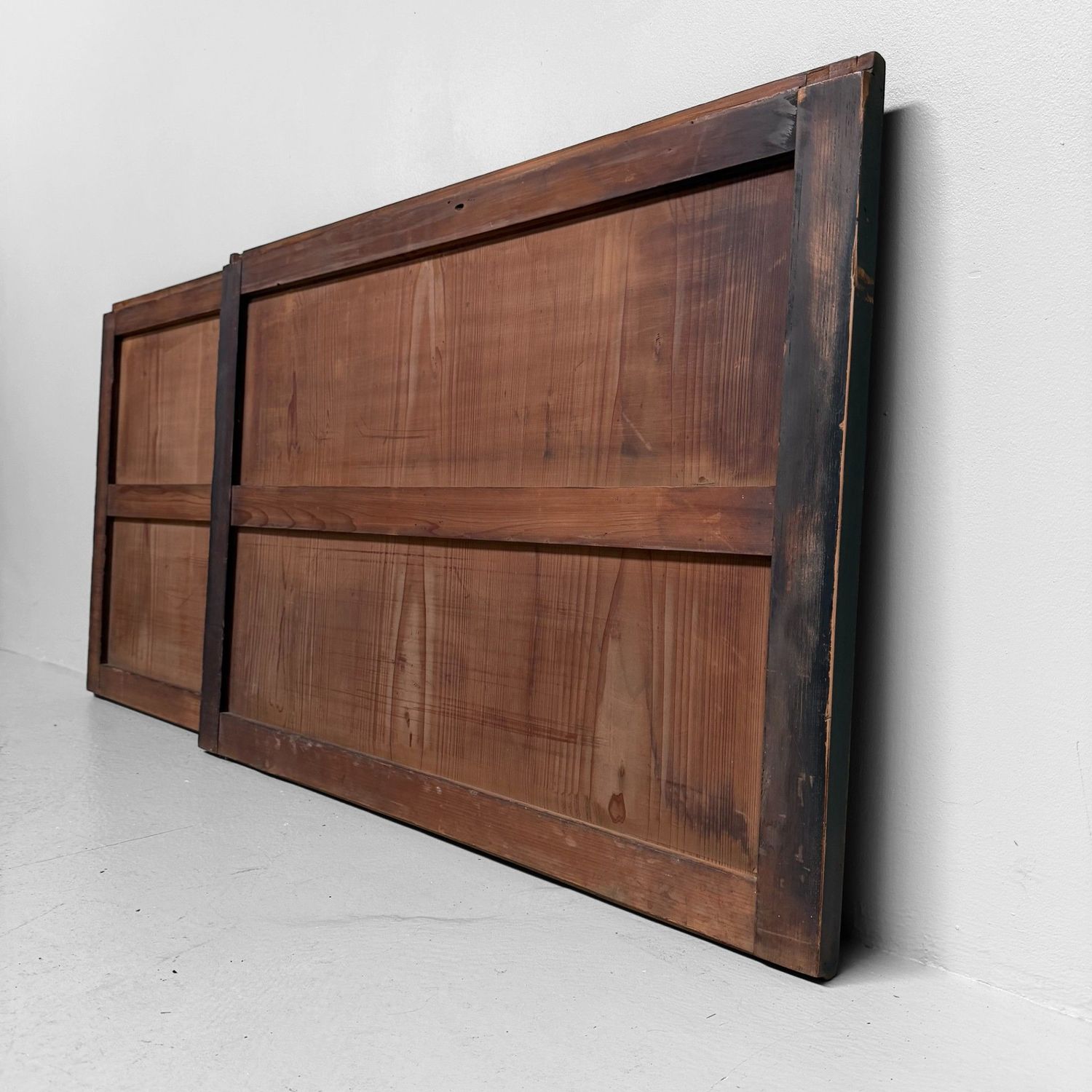 Japanese Wooden Door Panels, Minimalist Wall Décor, 1890s