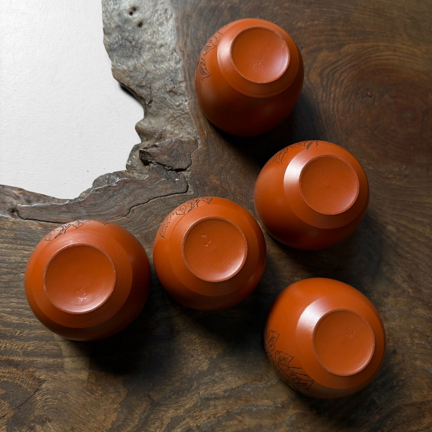 Set Tokoname Theekeramiek, Shudei-klei met Bloemdecor, 1970s