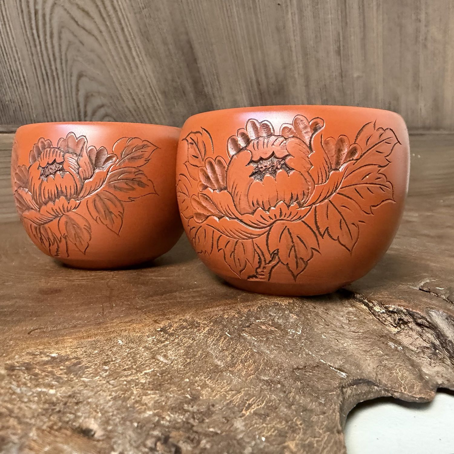 Set Tokoname Theekeramiek, Shudei-klei met Bloemdecor, 1970s