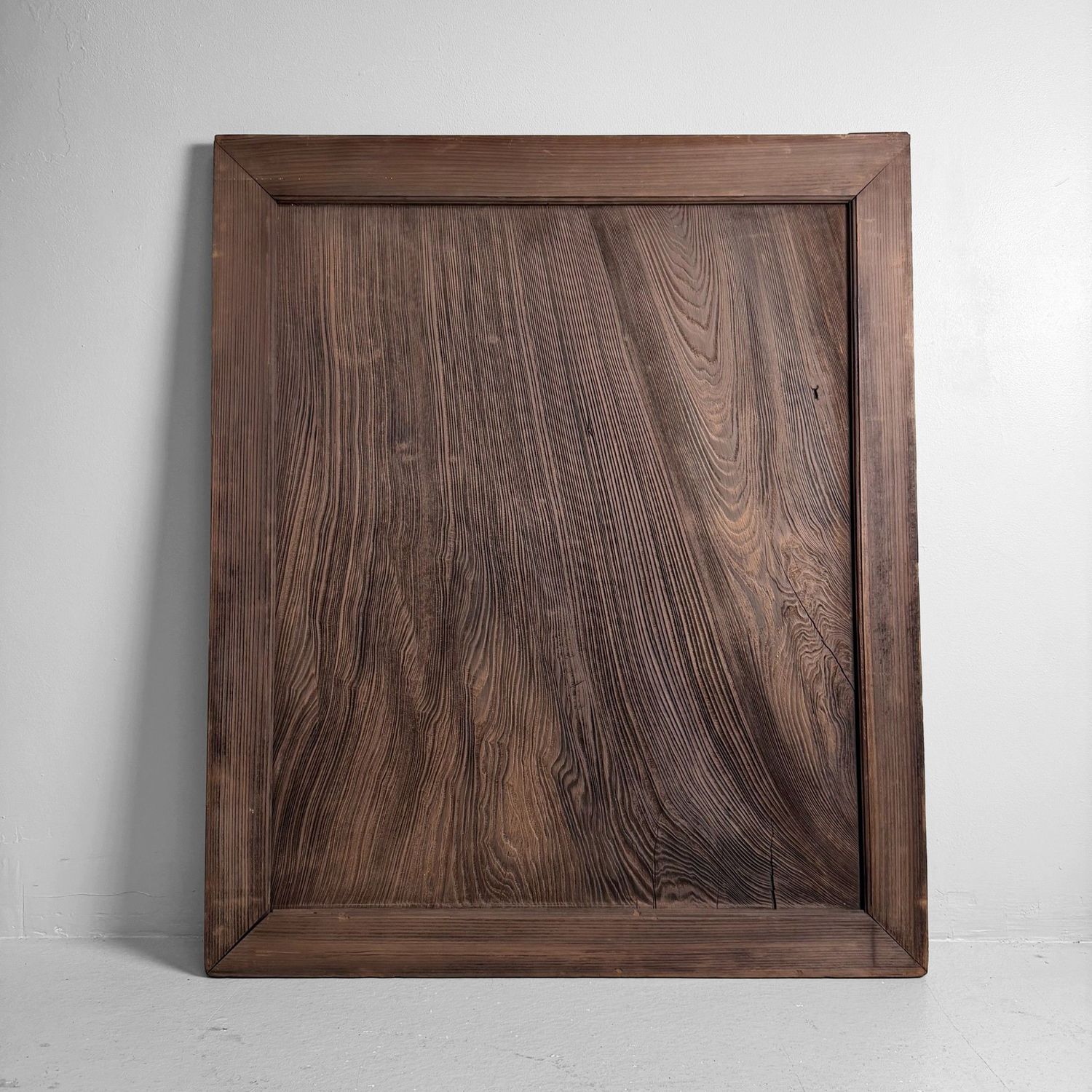 Japanese Wooden Door Panel, Minimalist Wall Decor, ca. 1890