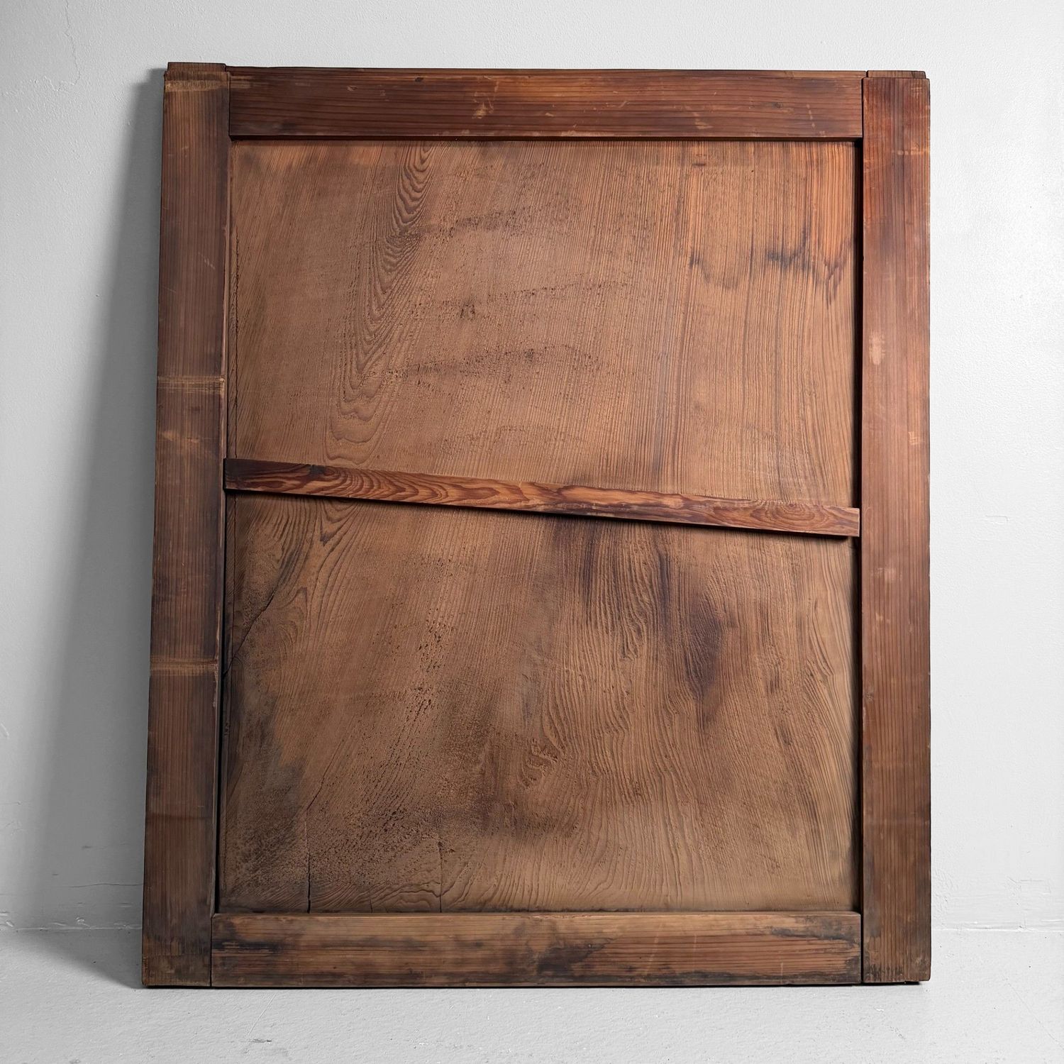 Japanese Wooden Door Panel, Minimalist Wall Decor, ca. 1890