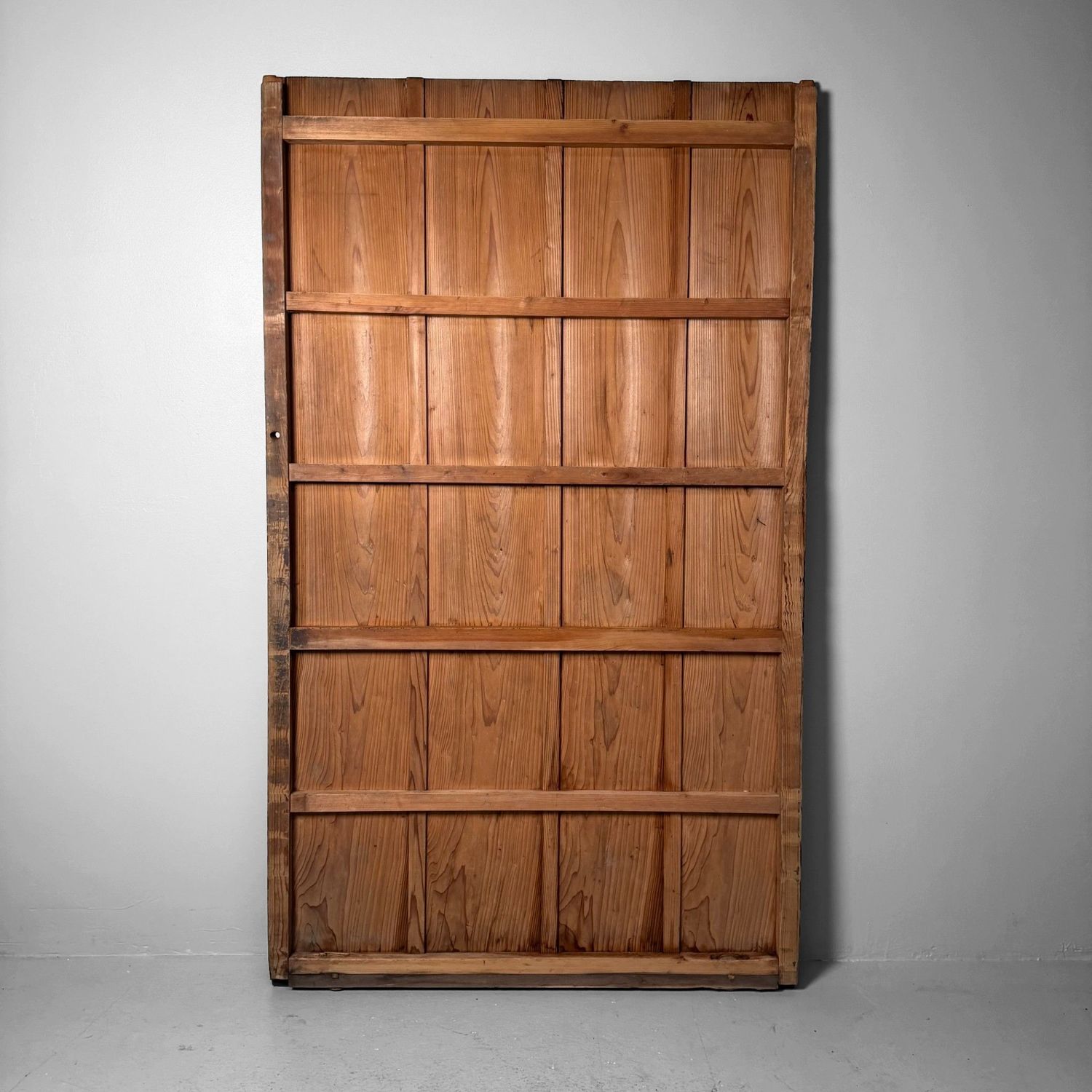 Antique Japanese Wooden Sliding Door, Authentic Wall Panel, 1920s