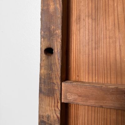 Antique Japanese Wooden Sliding Door, Authentic Wall Panel, 1920s