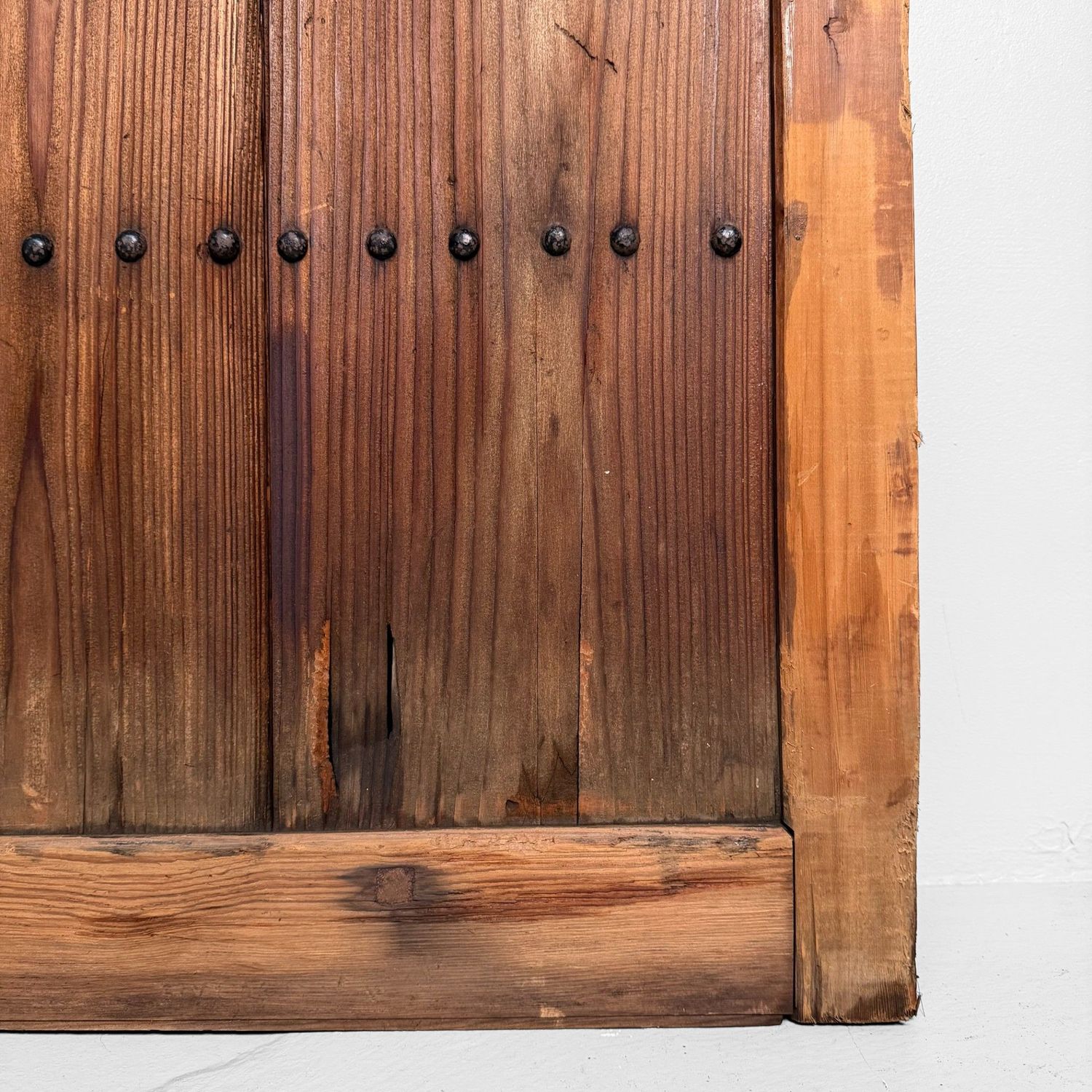 Antique Japanese Wooden Door, Authentic Wall Panel, 1890s