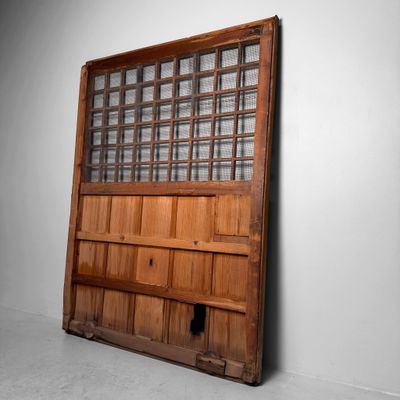 Antieke Houten Schuifdeur, Authentiek Wandpaneel, Japan, 1890s