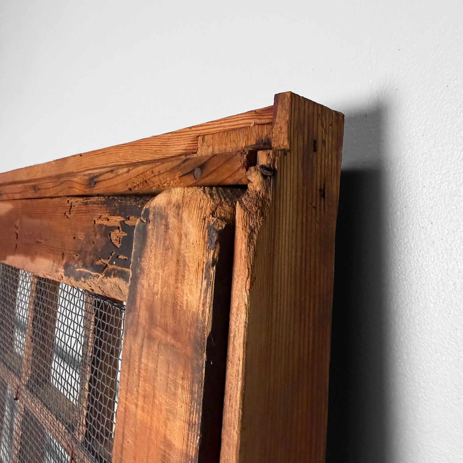 Antique Japanese Wooden Door, Authentic Wall Panel, 1890s