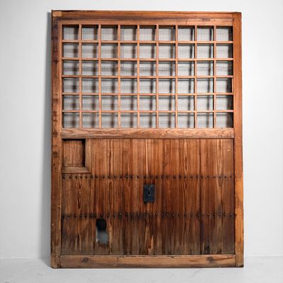 Antieke Houten Schuifdeur, Authentiek Wandpaneel, Japan, 1890s