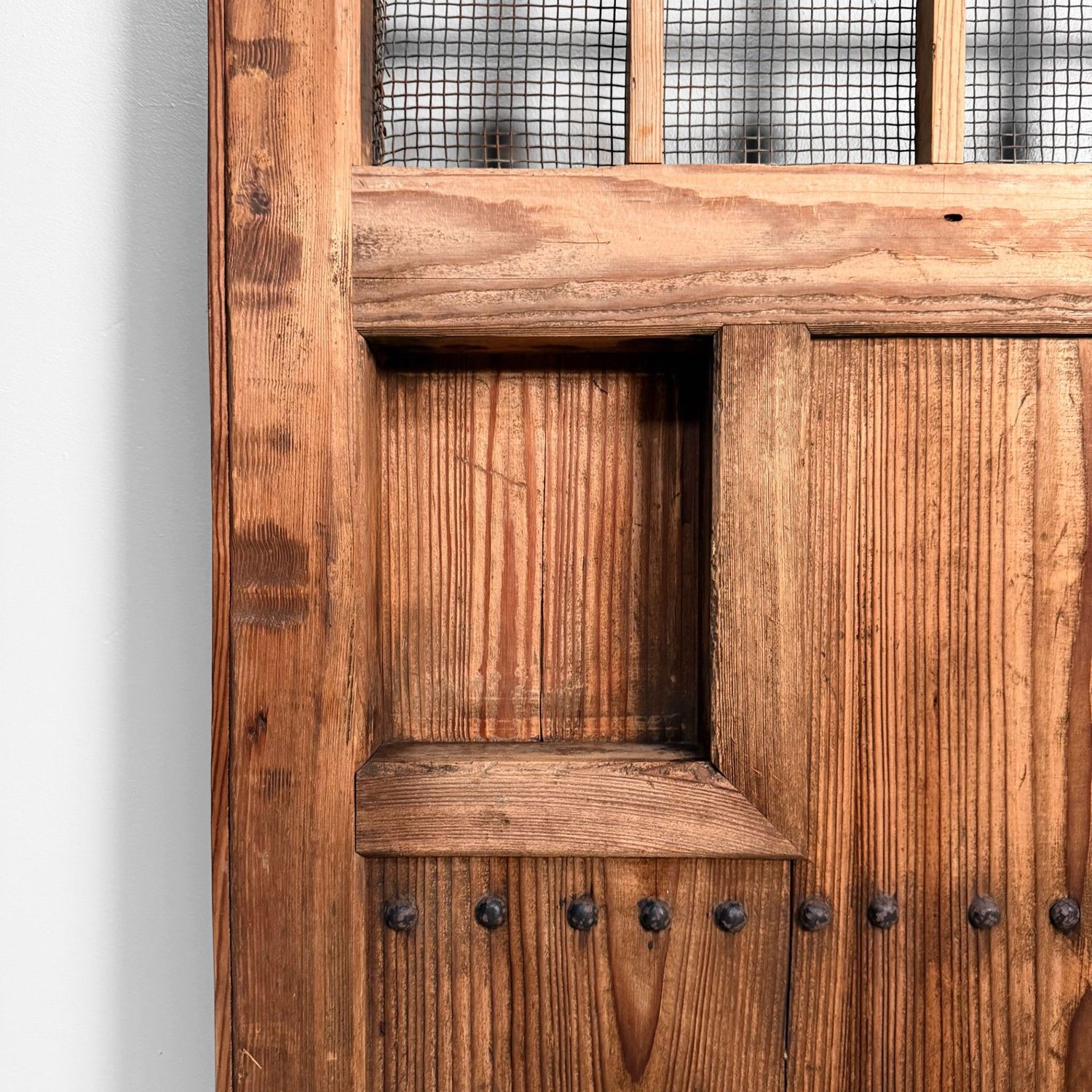 Antique Japanese Wooden Door, Authentic Wall Panel, 1890s