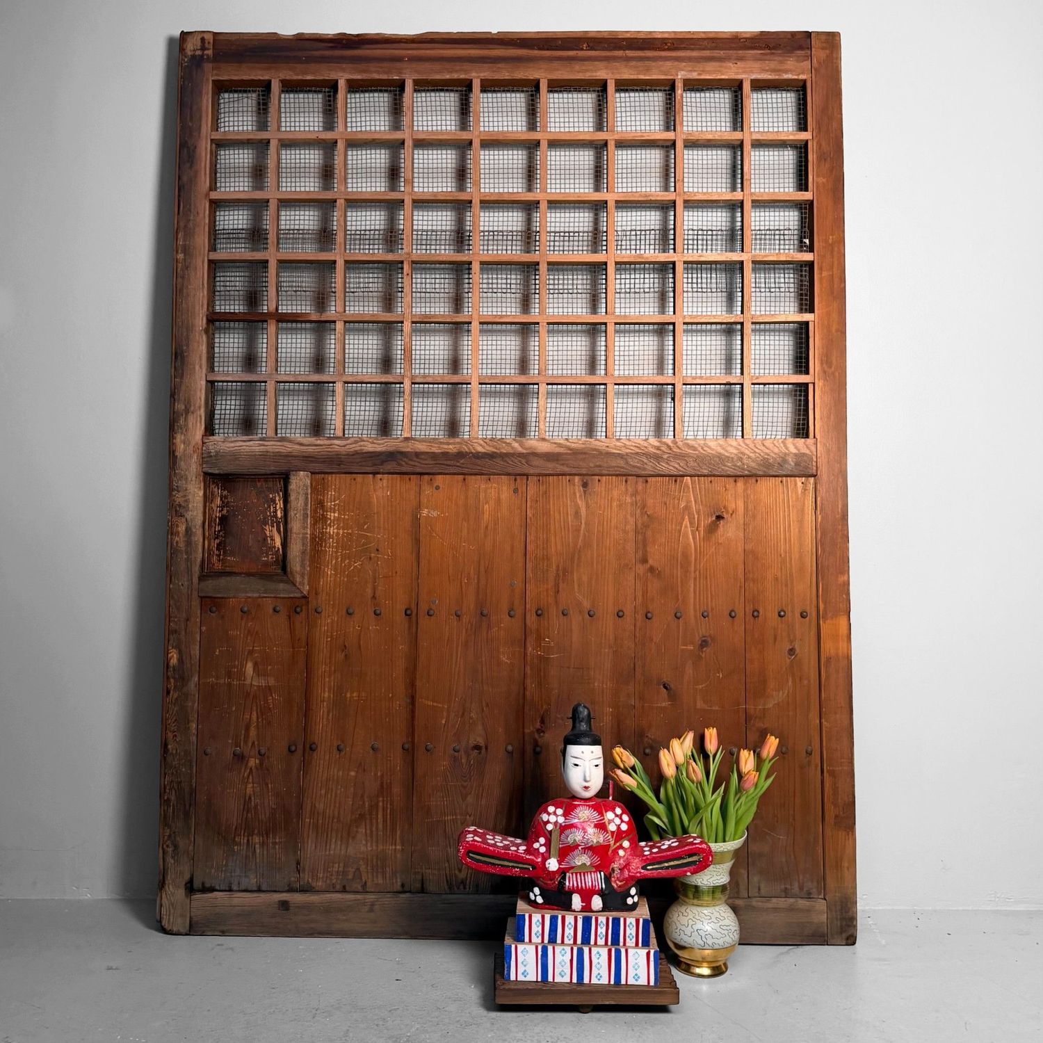 Antique Japanese Wooden Door, Authentic Wall Panel, 1890s Antique Japanese Wooden Door, Authentic Wall Panel, 1890s