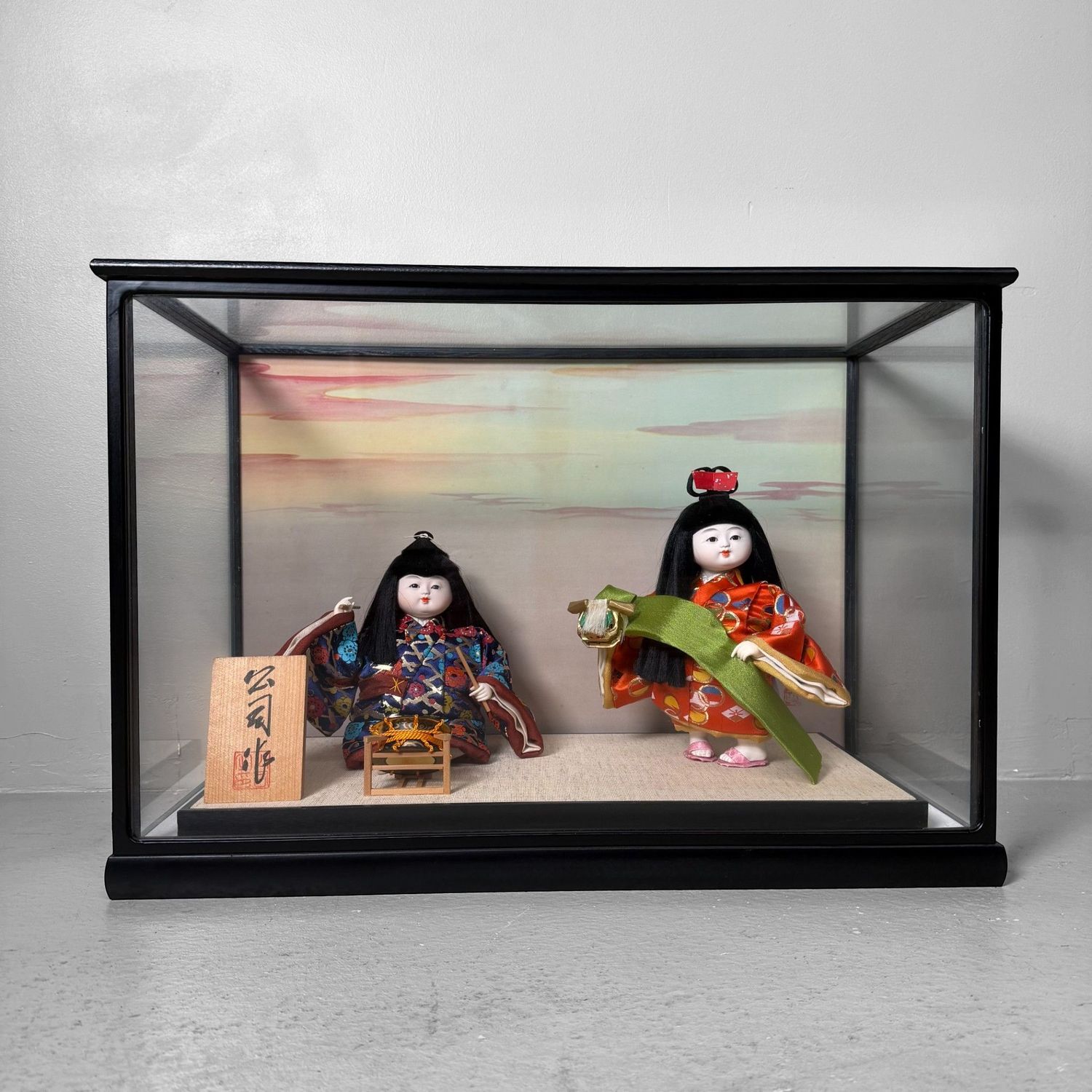 ​Japanse Poppen, Gogatsu Ningyō, Glazen Display, 1970s