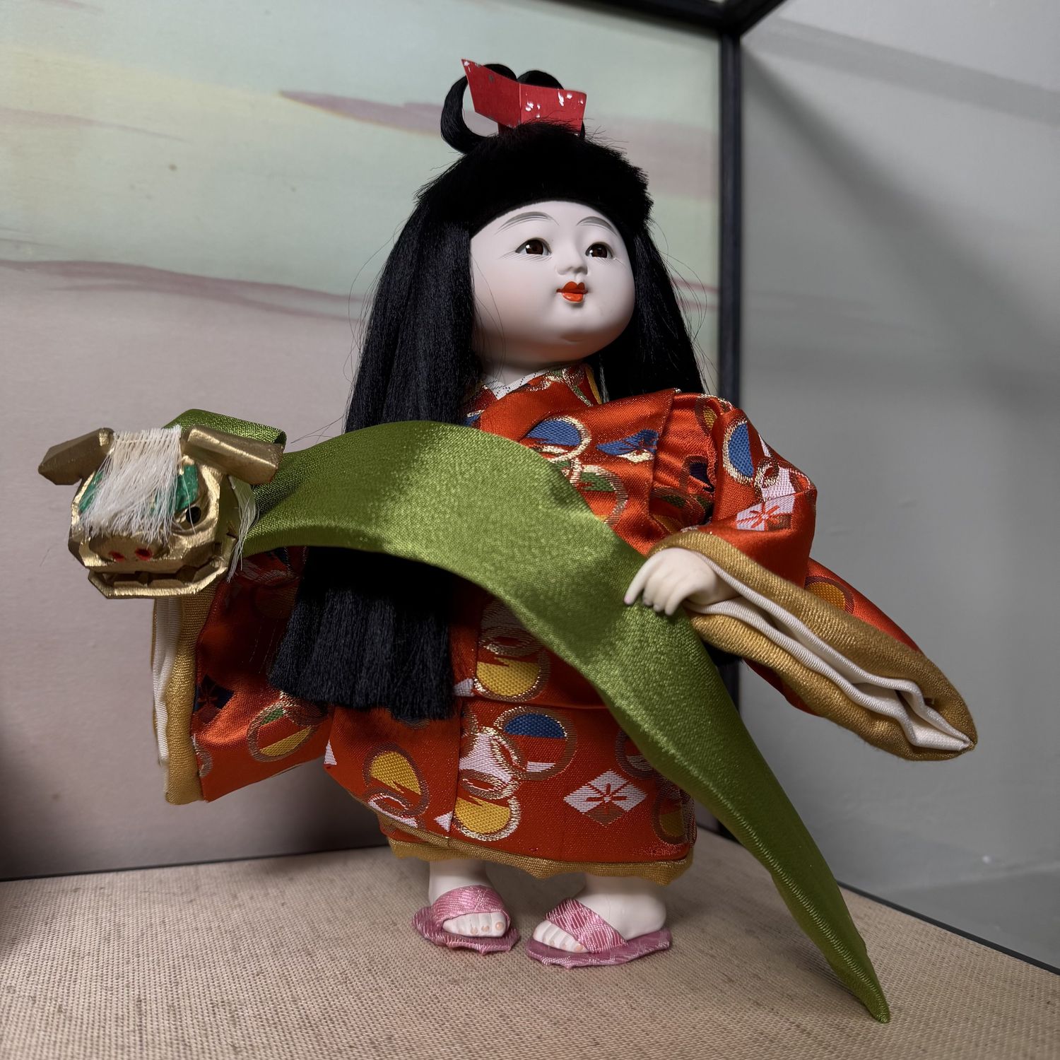 ​Japanse Poppen, Gogatsu Ningyō, Glazen Display, 1970s