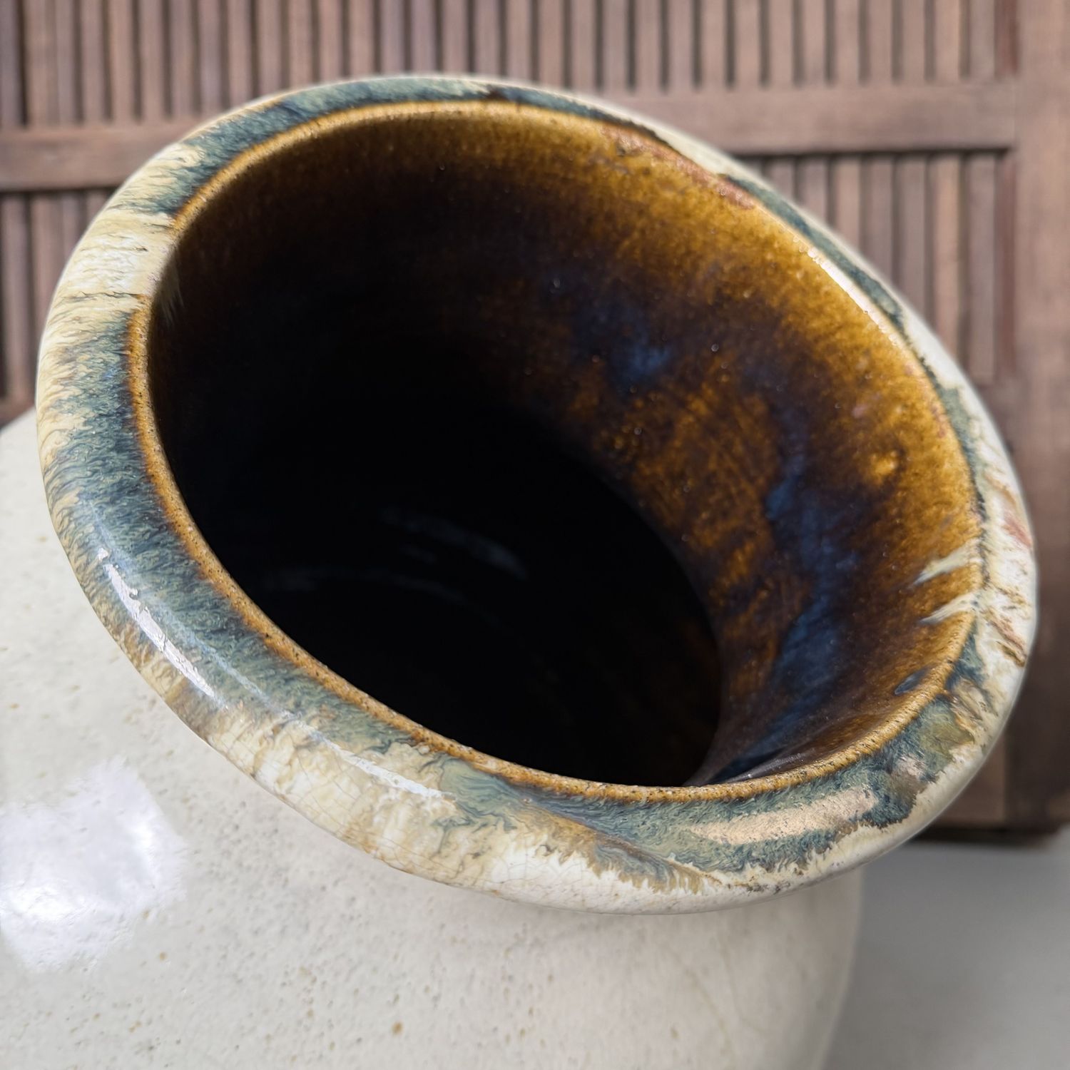 Grote Japanse Voorraadpot, Tsubo, Traditioneel Steengoed, 1950s Grote Japanse Voorraadpot, Tsubo, Traditioneel Steengoed, 1950s