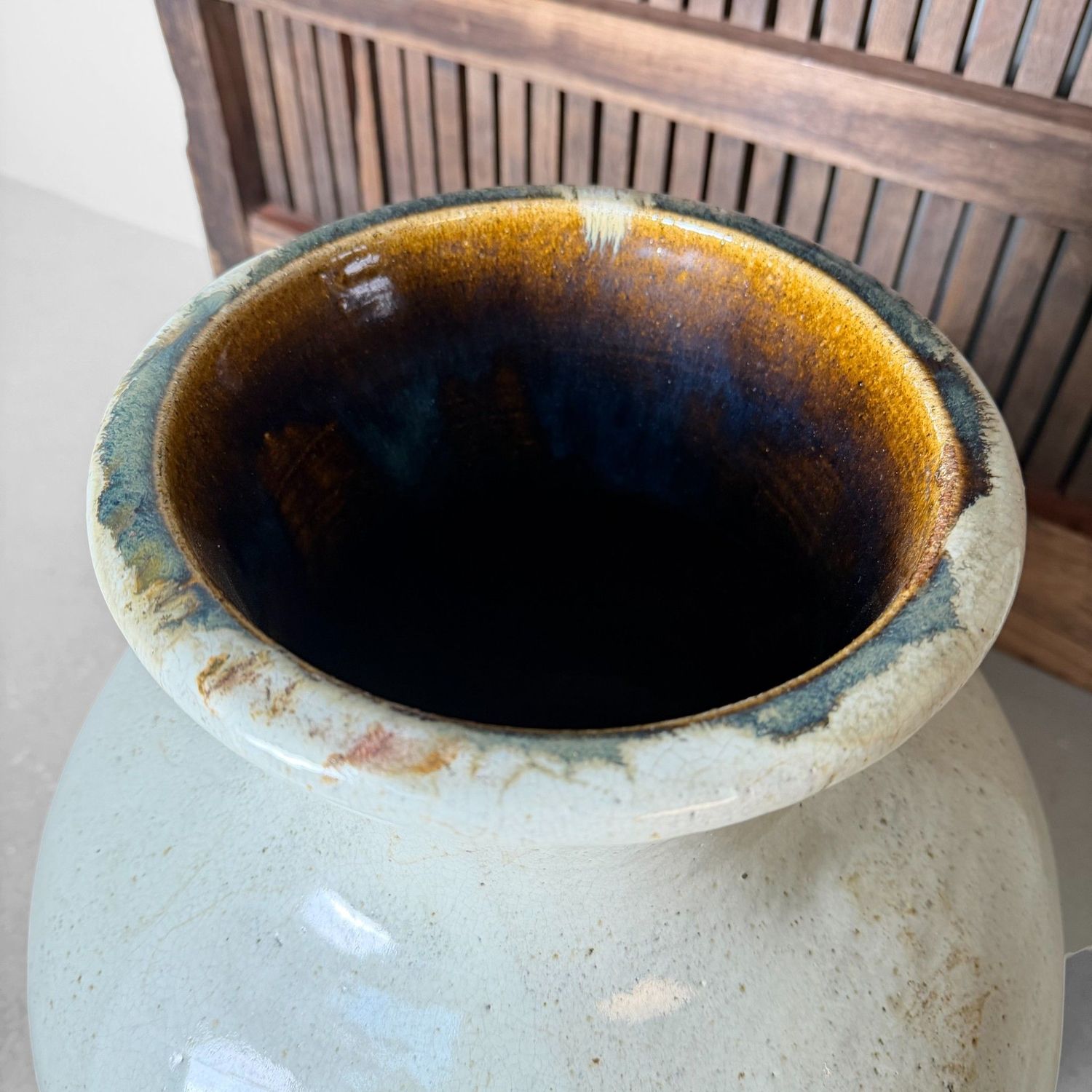 Grote Japanse Voorraadpot, Tsubo, Traditioneel Steengoed, 1950s Grote Japanse Voorraadpot, Tsubo, Traditioneel Steengoed, 1950s