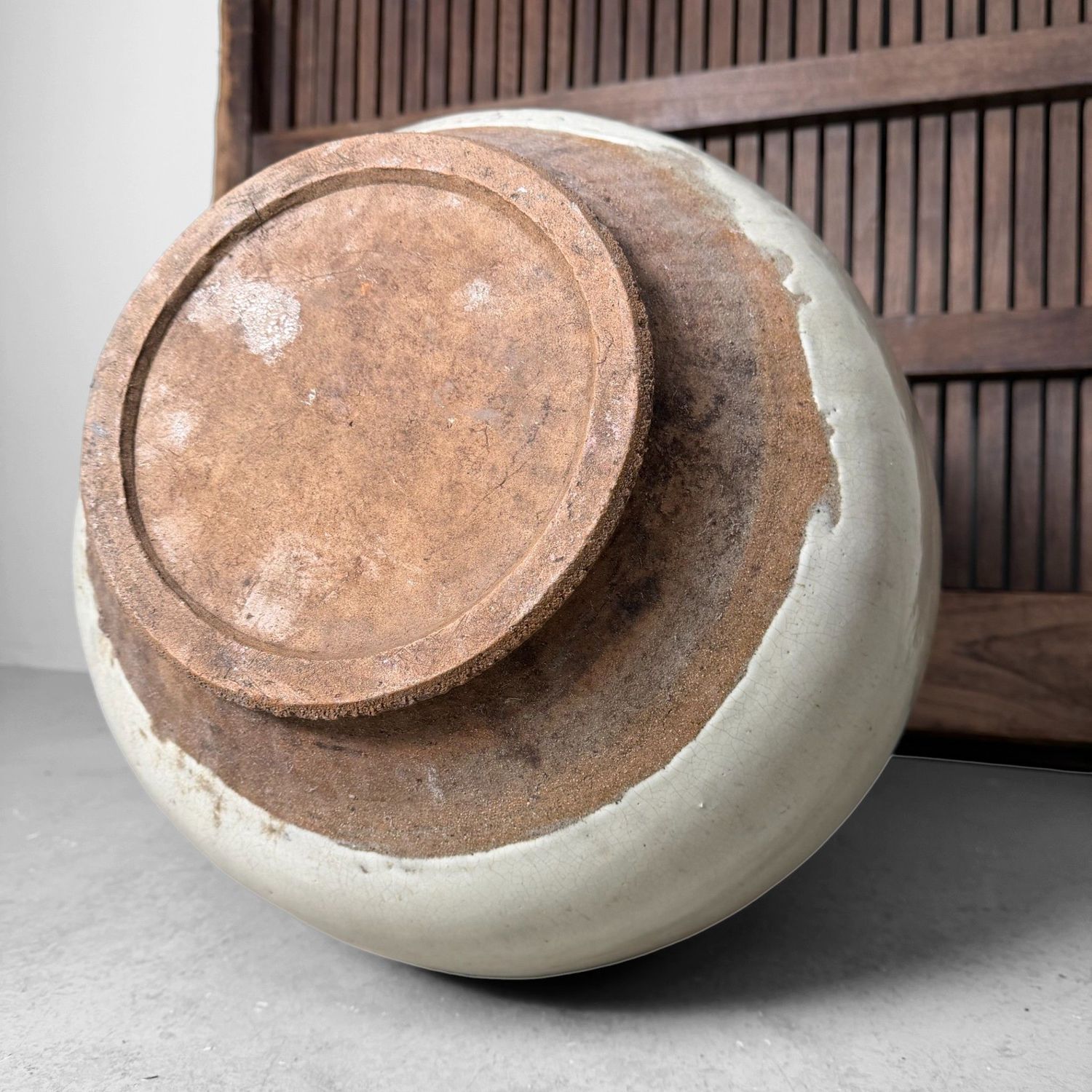 Grote Japanse Voorraadpot, Tsubo, Traditioneel Steengoed, 1950s Grote Japanse Voorraadpot, Tsubo, Traditioneel Steengoed, 1950s