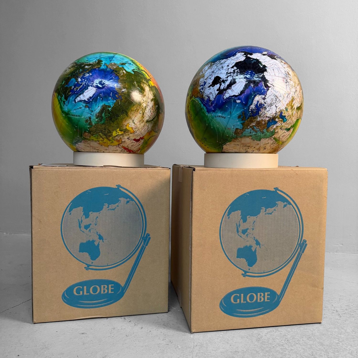 Vintage Japanese Climate Globe Set “Kankyō Chikyofu”, 1980s