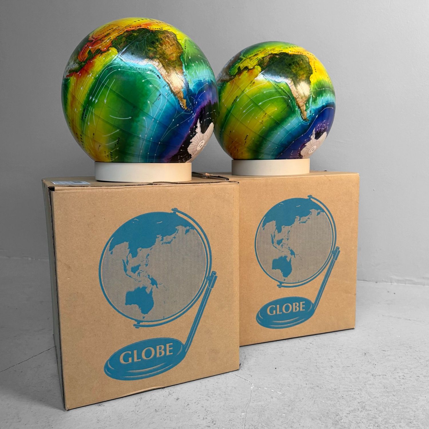 Vintage Japanese Climate Globe Set “Kankyō Chikyofu”, 1980s