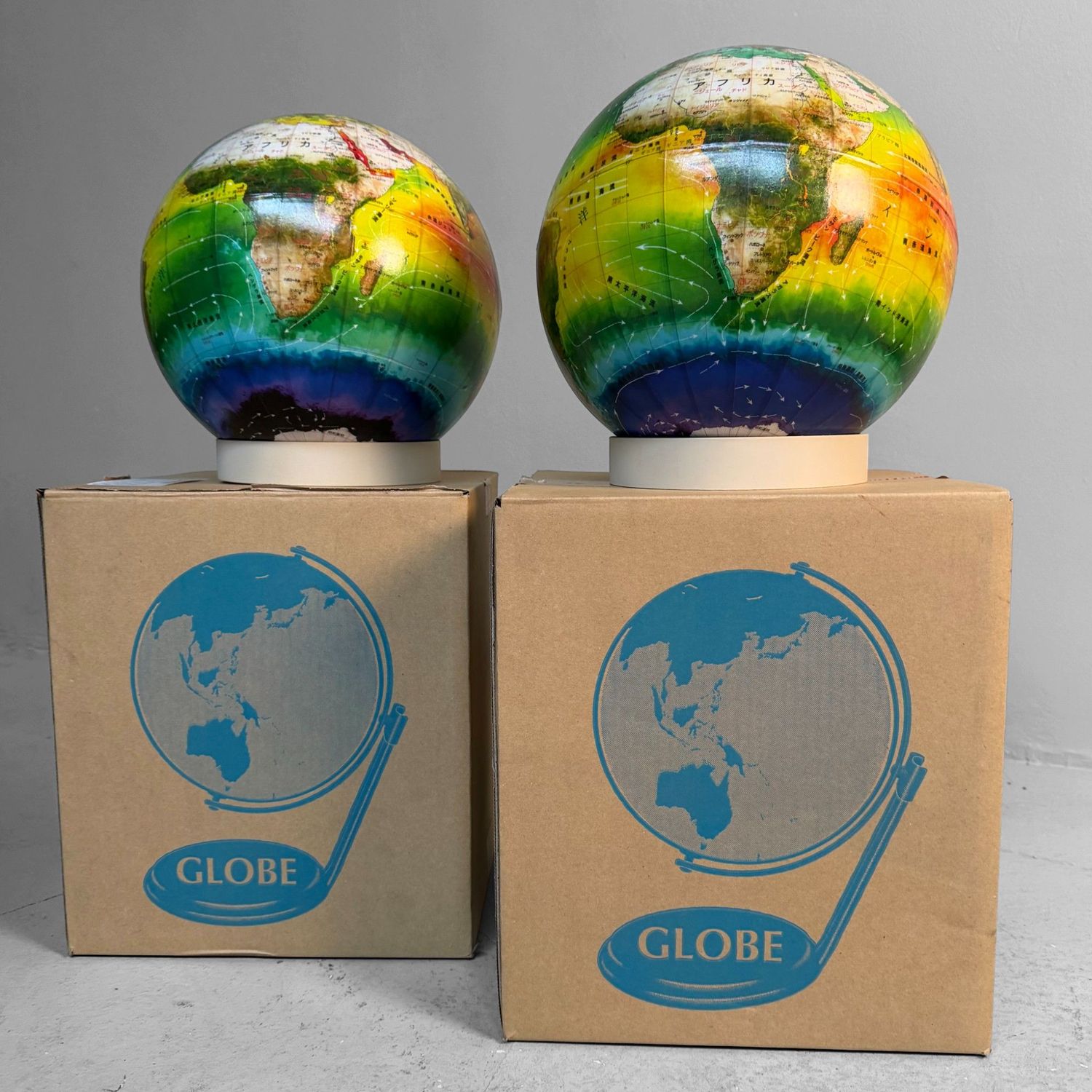 Vintage Japanese Climate Globe Set “Kankyō Chikyofu”, 1980s