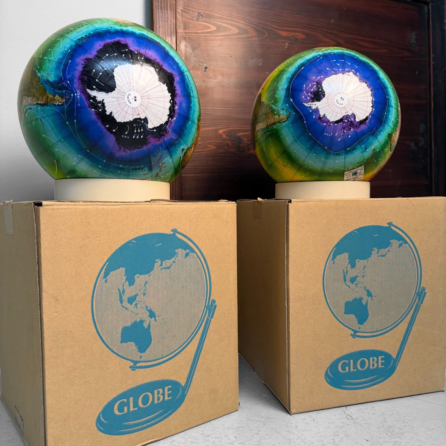 Vintage Japanese Climate Globe Set “Kankyō Chikyofu”, 1980s
