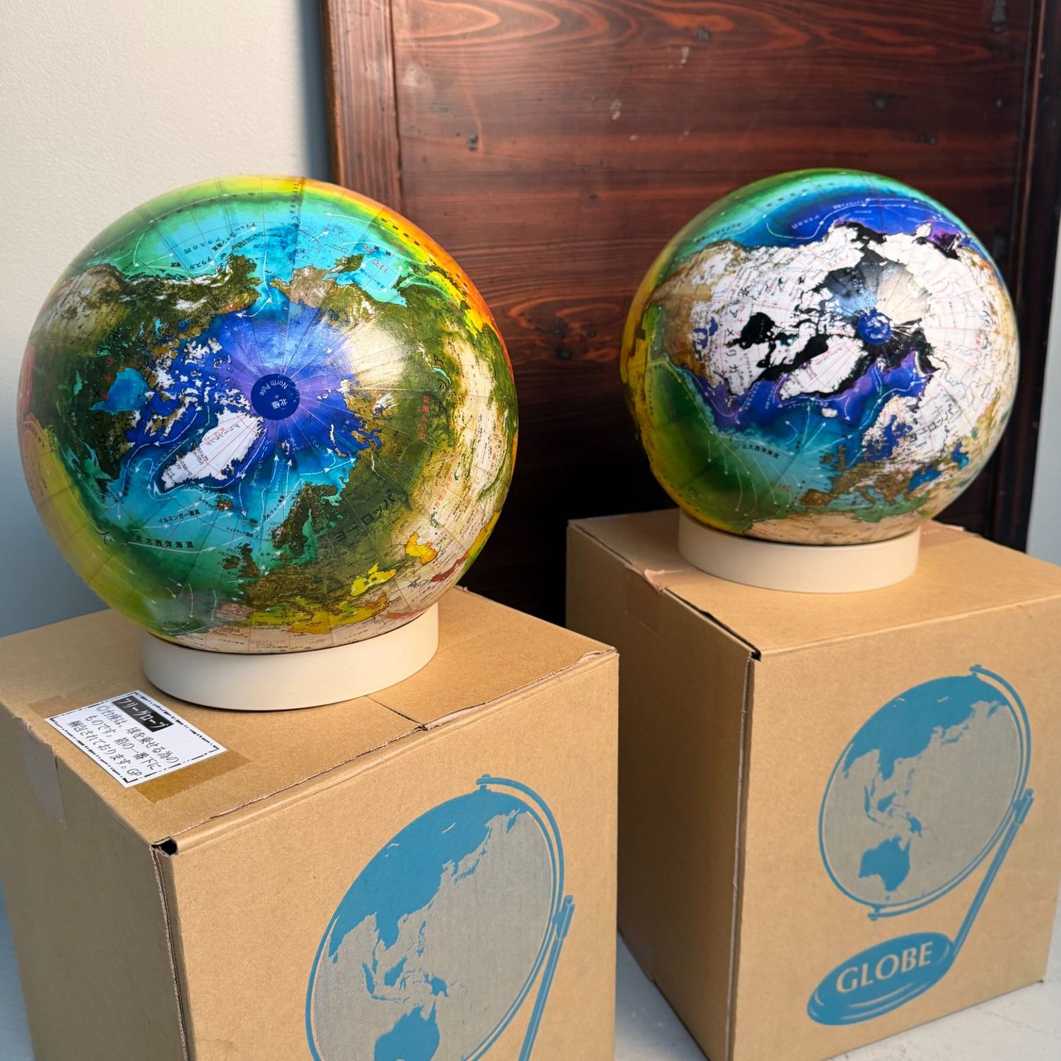 Vintage Japanese Climate Globe Set “Kankyō Chikyofu”, 1980s