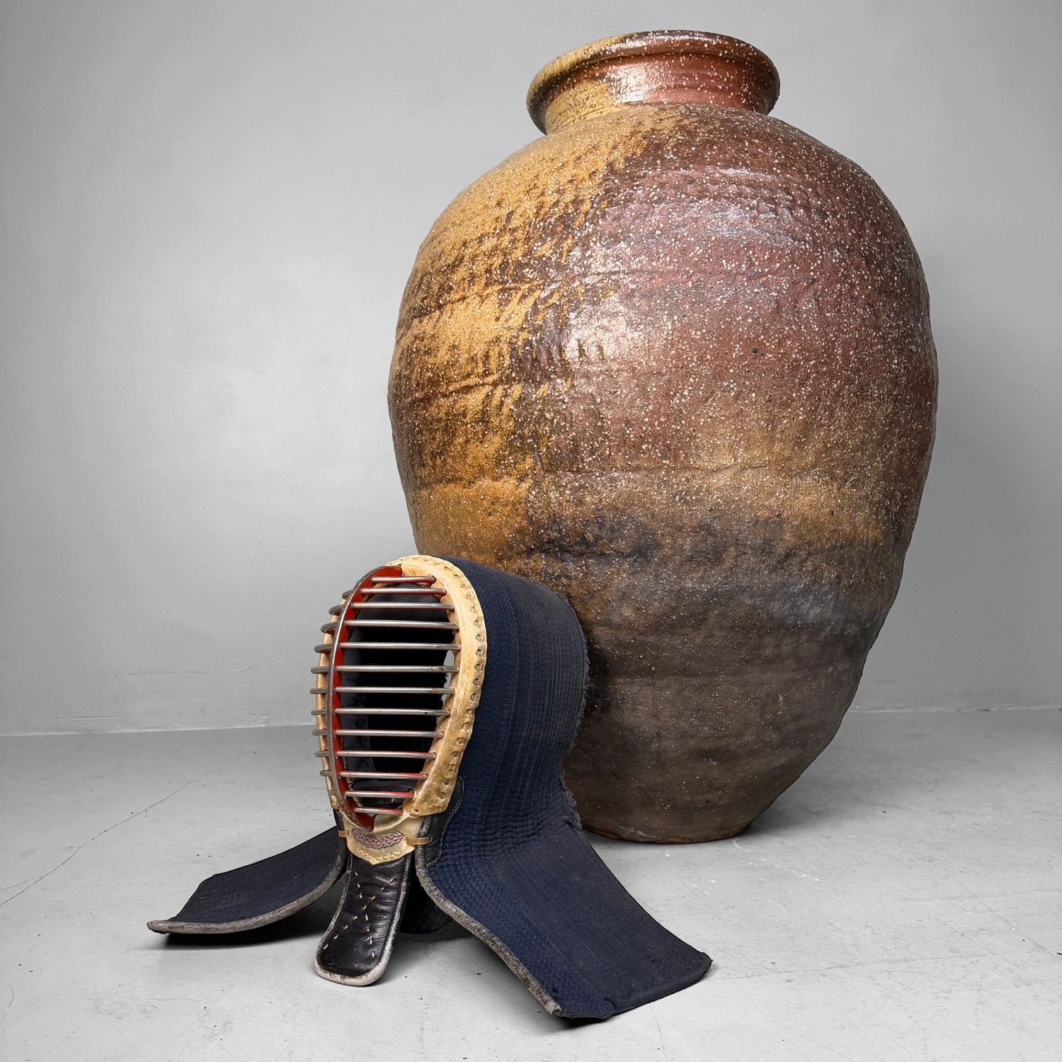 Large Shigaraki Tsubo – Monumental Floor Vase, 1940s