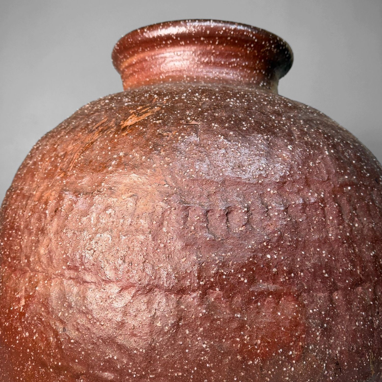 Large Shigaraki Tsubo – Monumental Floor Vase, 1940s