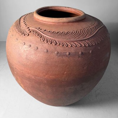 Monumental Japanese Terracotta Tsubo Jar, 1960s