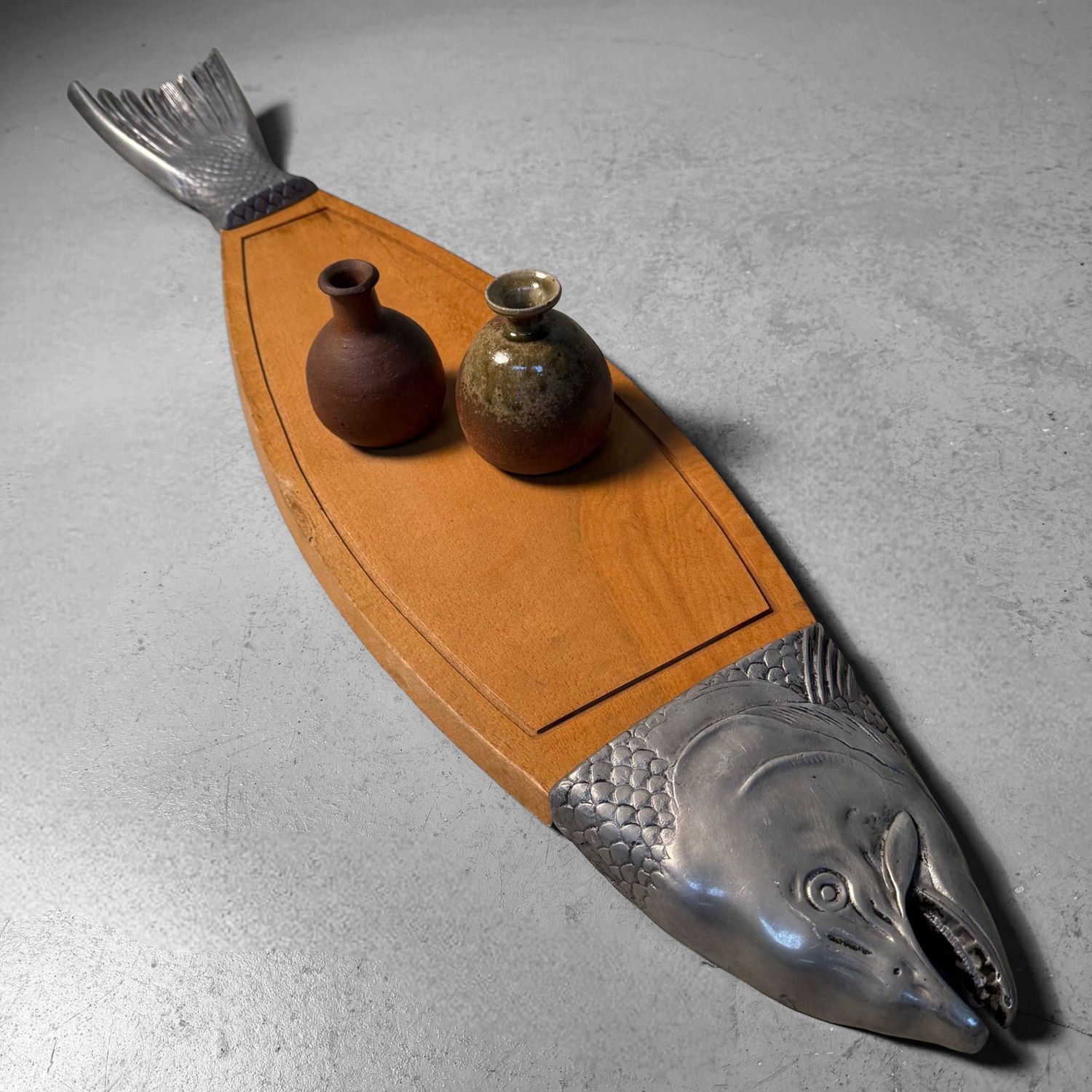 Vintage Fish-Shaped Serving Board “Salmon”, Japan, 1960s