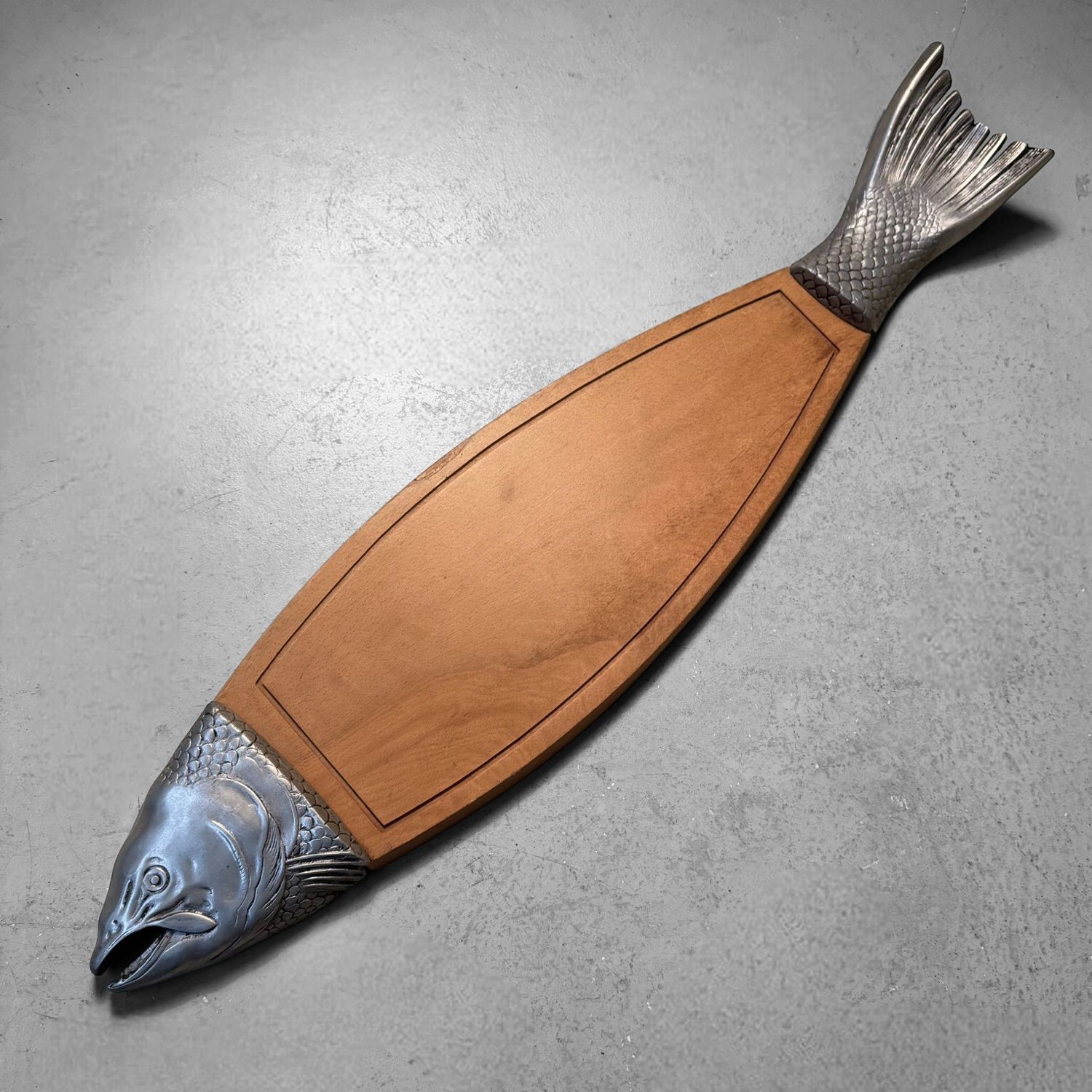 Vintage Fish-Shaped Serving Board “Salmon”, Japan, 1960s