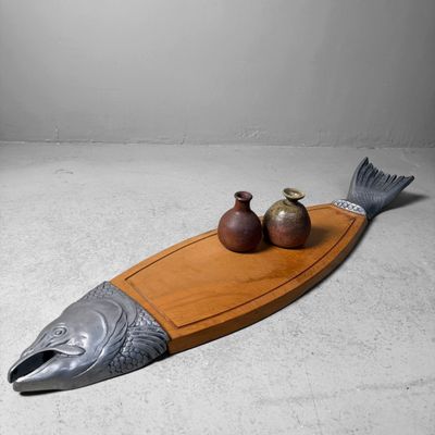 Vintage Fish-Shaped Serving Board “Salmon”, Japan, 1960s