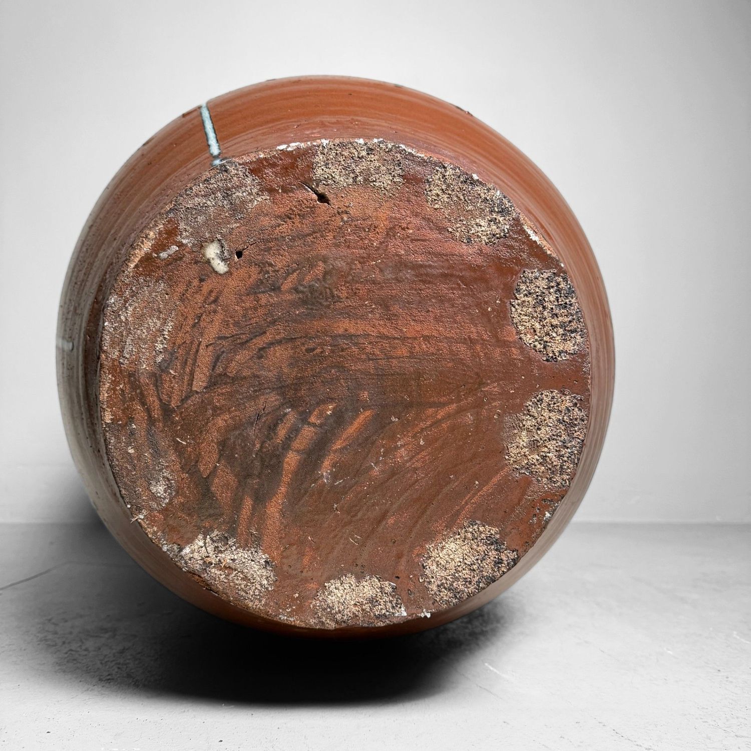Large Japanese Tsubo Jar, Stoneware & Drip Glaze, 1970s