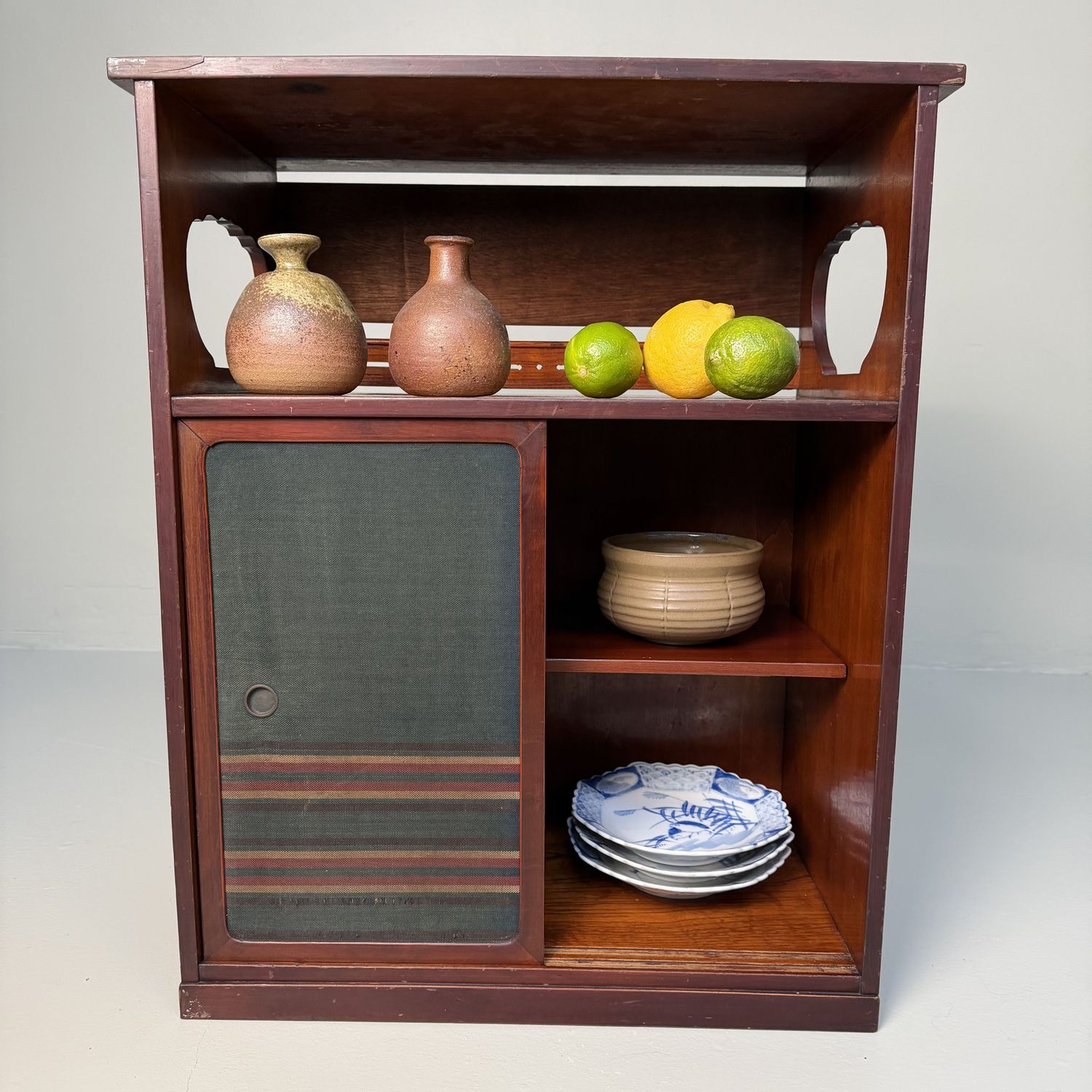 Small Japanese Chadansu Cabinet with Sliding Doors, Japan, 1930s