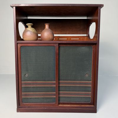 Small Japanese Chadansu Cabinet with Sliding Doors, Japan, 1930s Small Japanese Chadansu Cabinet with Sliding Doors, Japan, 1930s