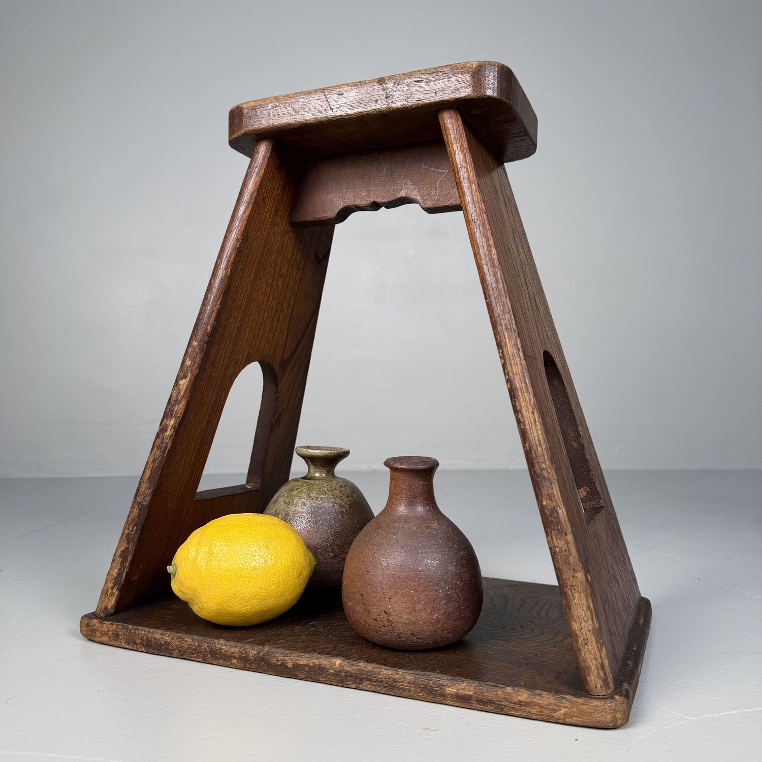 Minimalistische Japanse Fumidai, Houten Opstap, 1940s