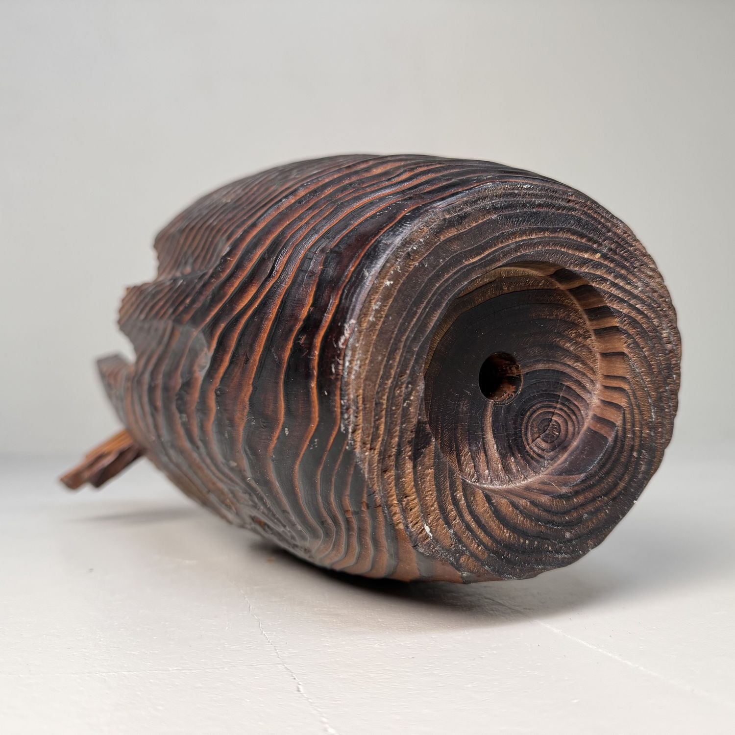 Sugi Houten Japanse Ikebana met Koperen Reservoir, 1960s