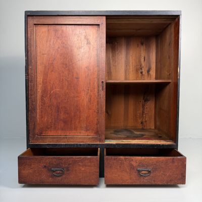 Japanese Tansu Cabinet with Sliding Doors, Storage Furniture, 1910s