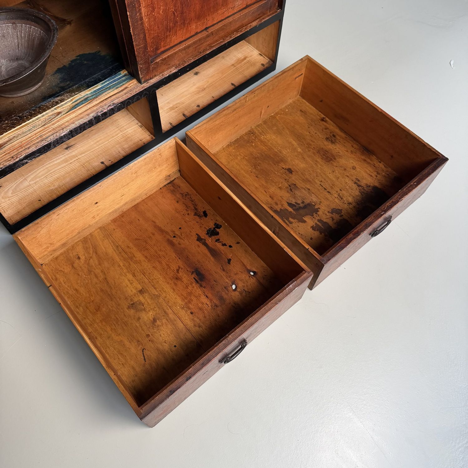 Japanese Tansu Cabinet with Sliding Doors, Storage Furniture, 1910s Japanese Tansu Cabinet with Sliding Doors, Storage Furniture, 1910s