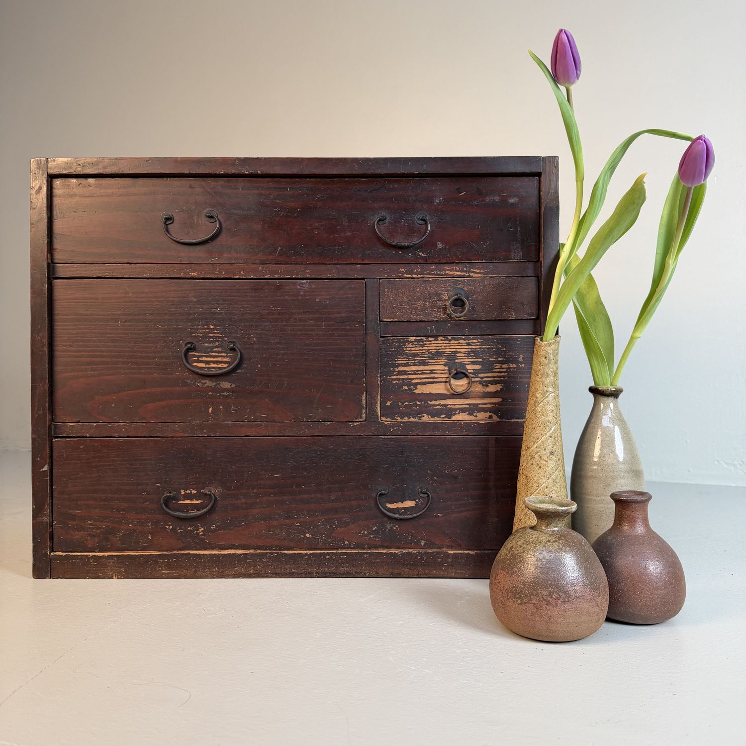 Japanese Kodansu Storage Chest, Small Tansu Drawer Cabinet, 1910s Japanese Kodansu Storage Chest, Small Tansu Drawer Cabinet, 1910s