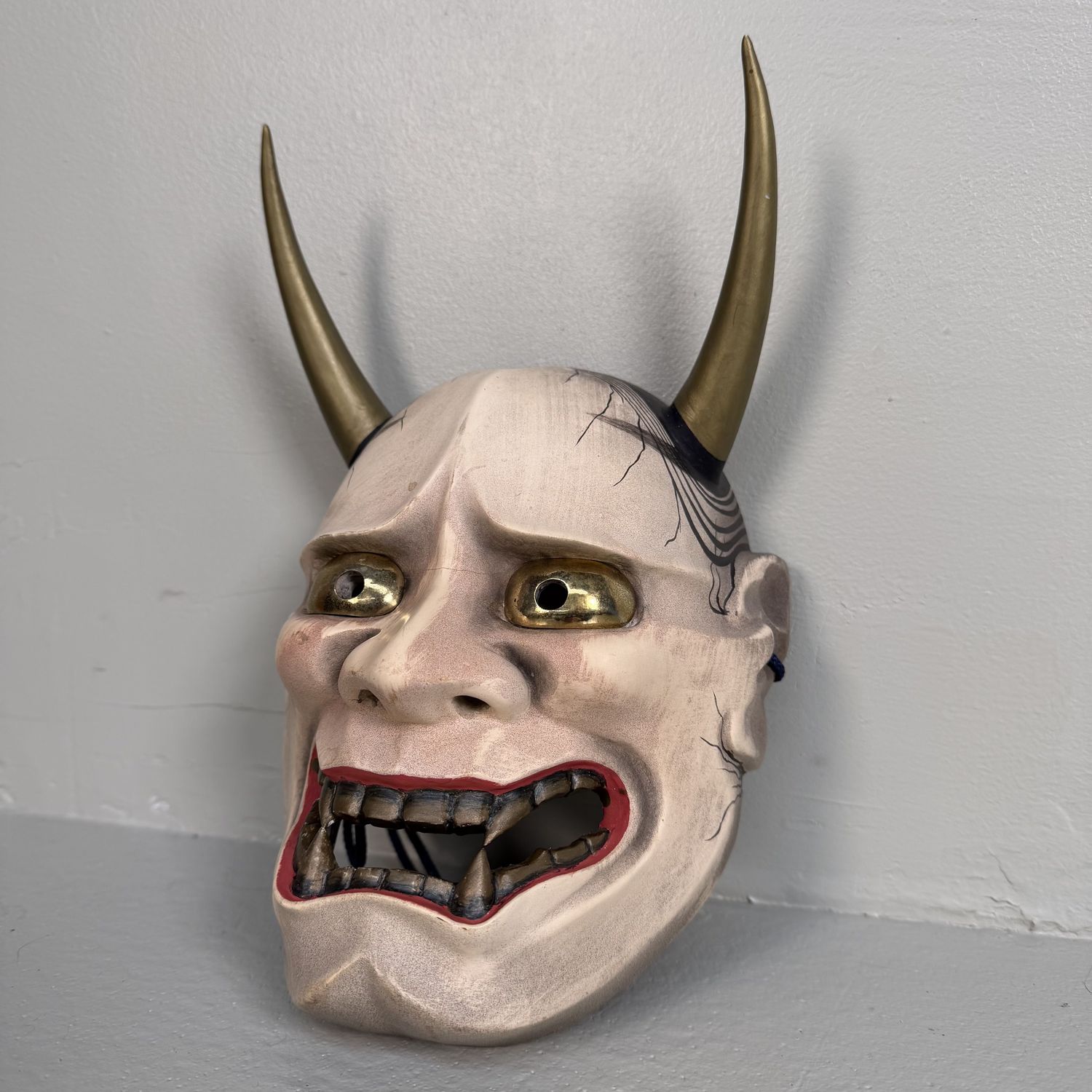 Decoratief Hannya Masker, Hout en Polychromie, Japan, 1990s