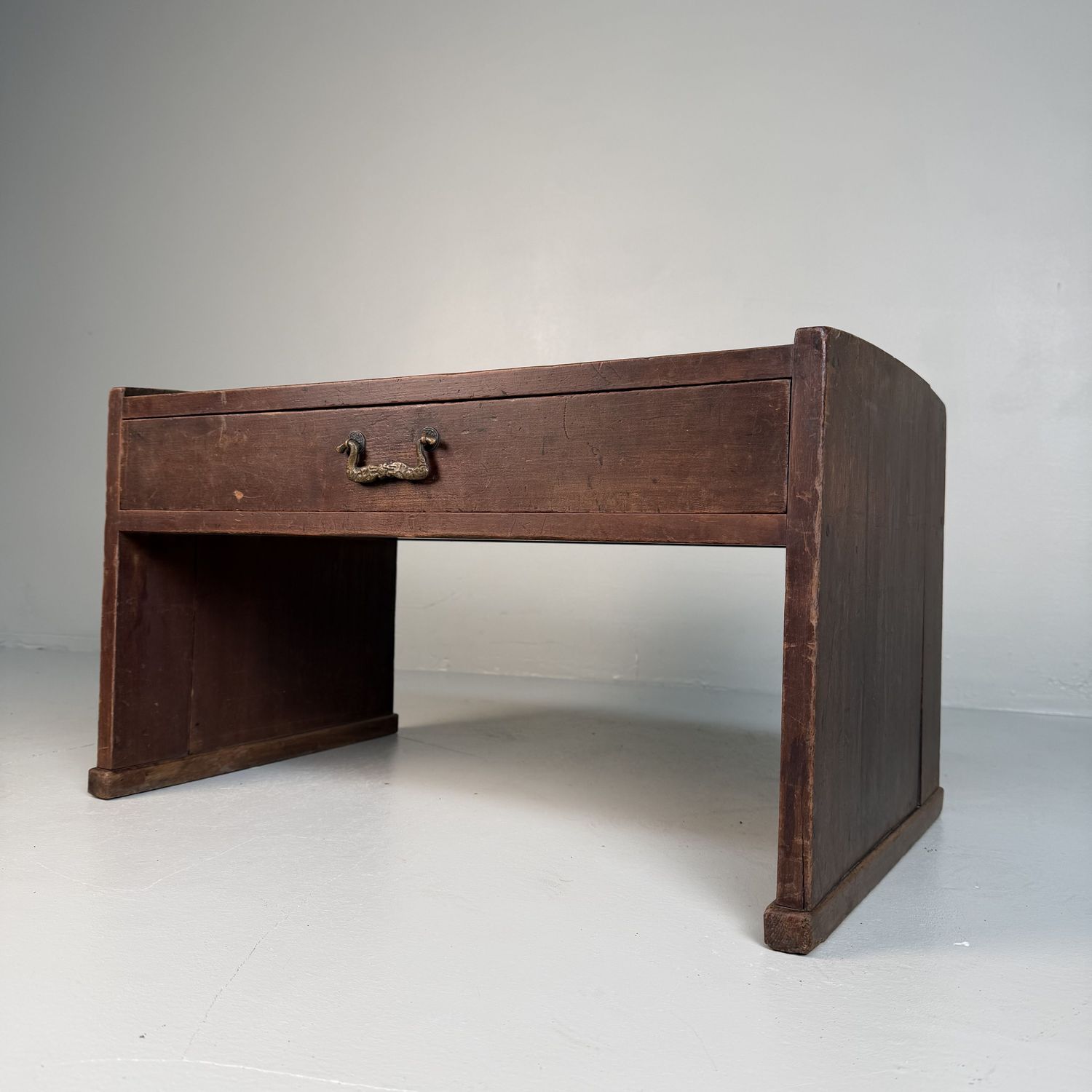 Minimalist Small Japanese Writing Table with Drawer, 1920s