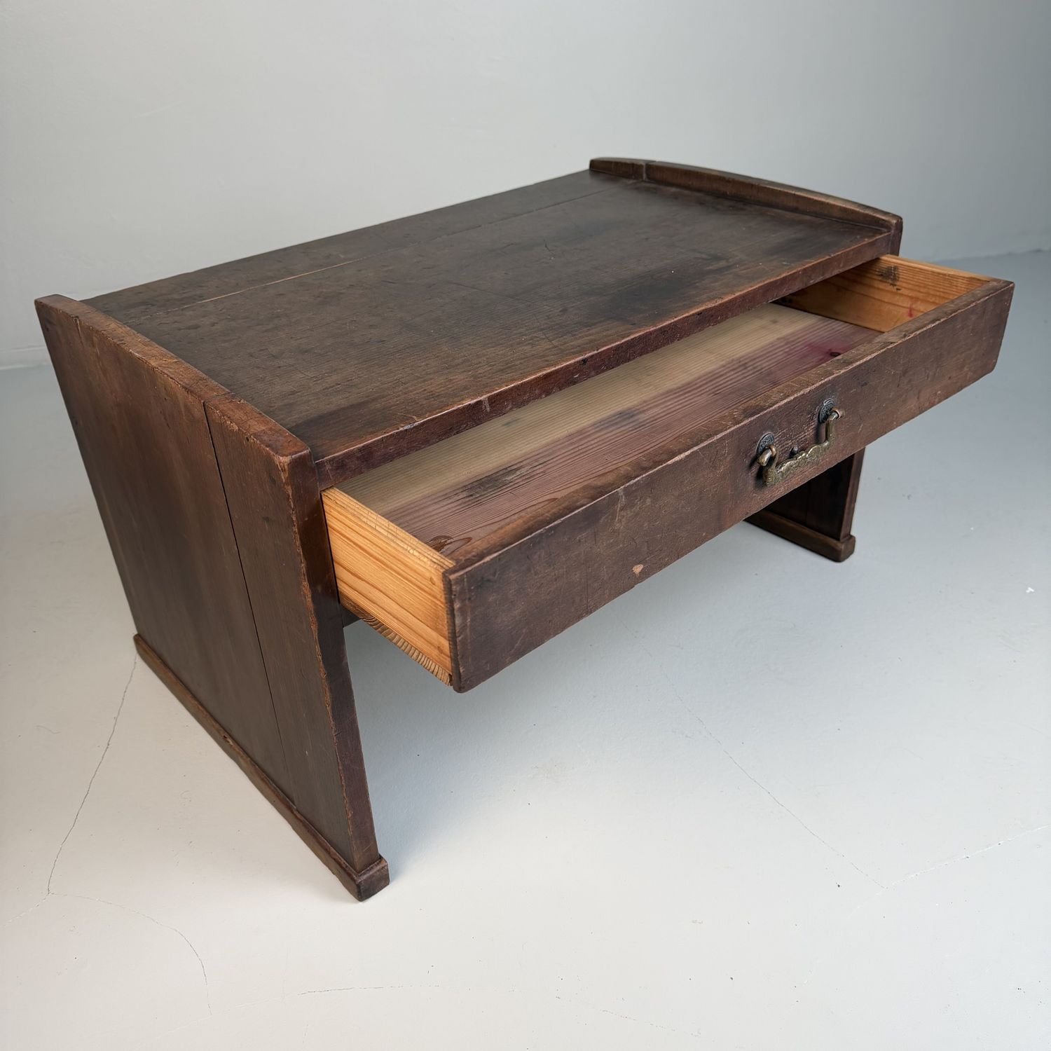 Minimalist Small Japanese Writing Table with Drawer, 1920s