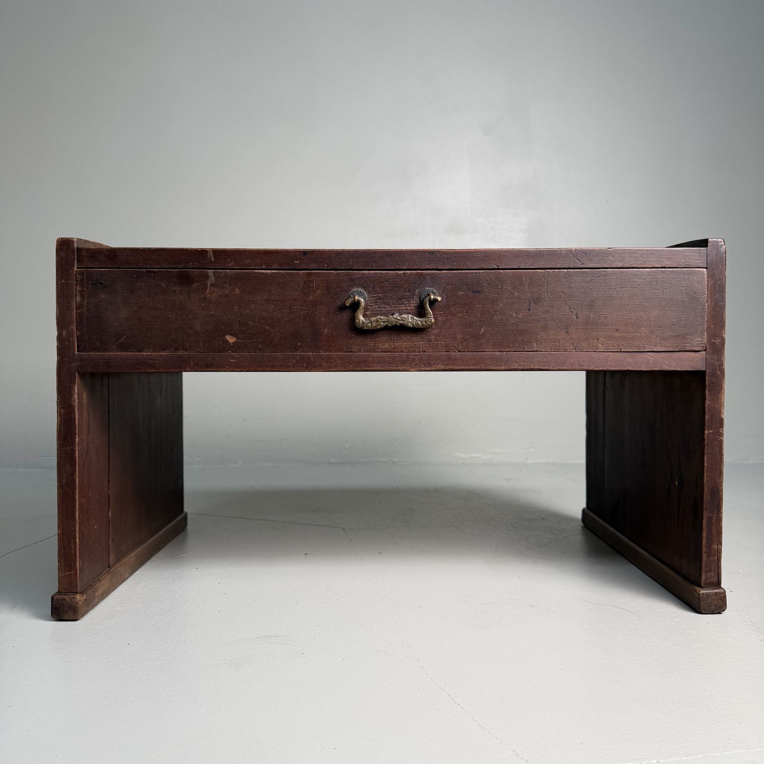 Minimalist Small Japanese Writing Table with Drawer, 1920s