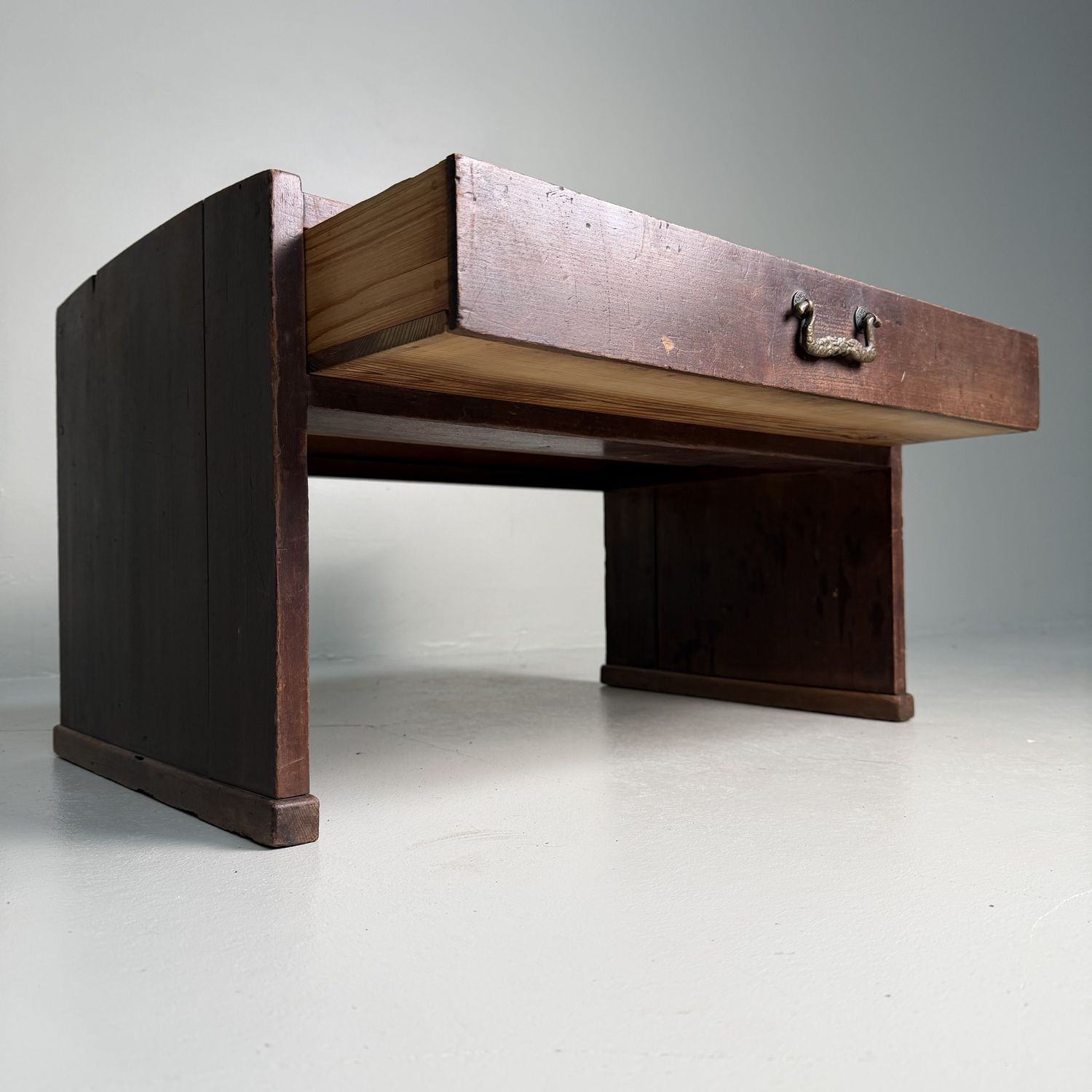 Minimalist Small Japanese Writing Table with Drawer, 1920s