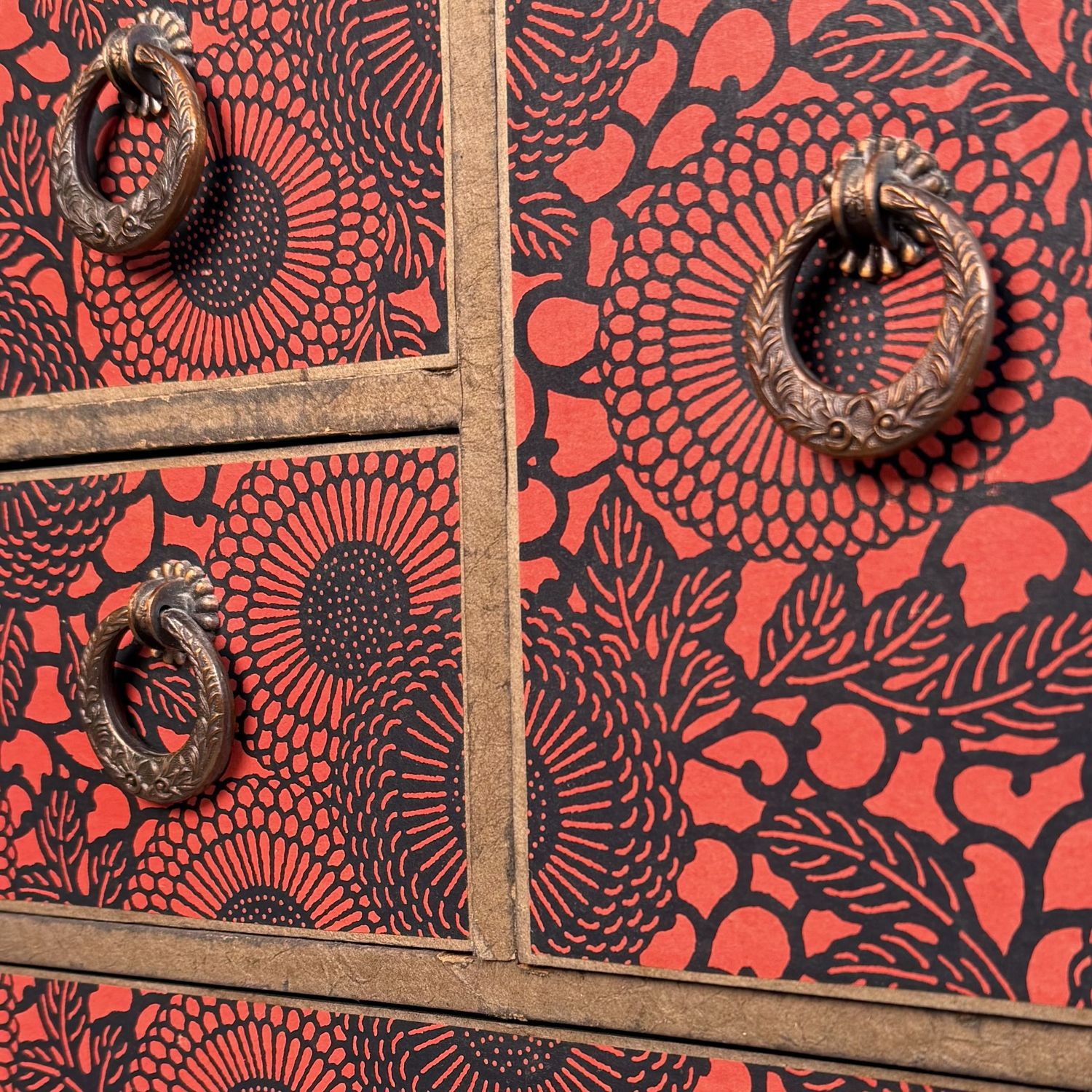 Japanese Chiyogami Drawer Cabinet, Storage Piece, 1940s