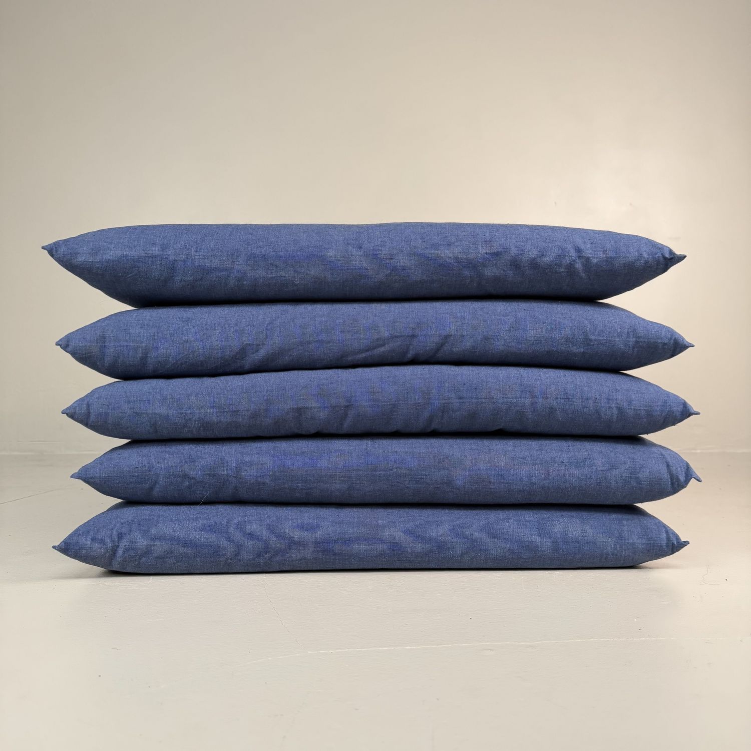 Set of 5 Vintage Zabuton Floor Cushions, Indigo, 1980s